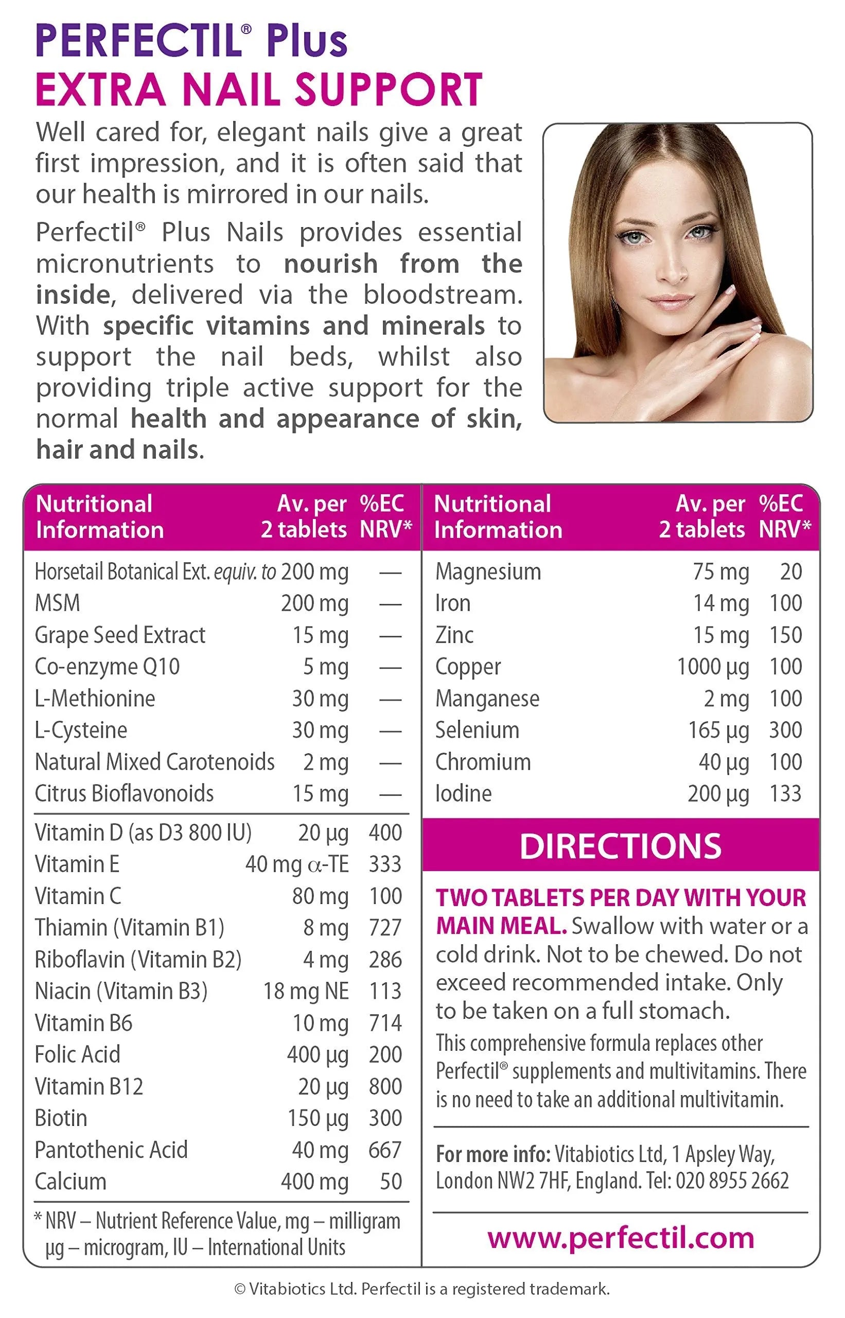 Vitabiotics - Perfectil - Plus Nails Extra Support - 60 Tablets PerfectilAu supplements