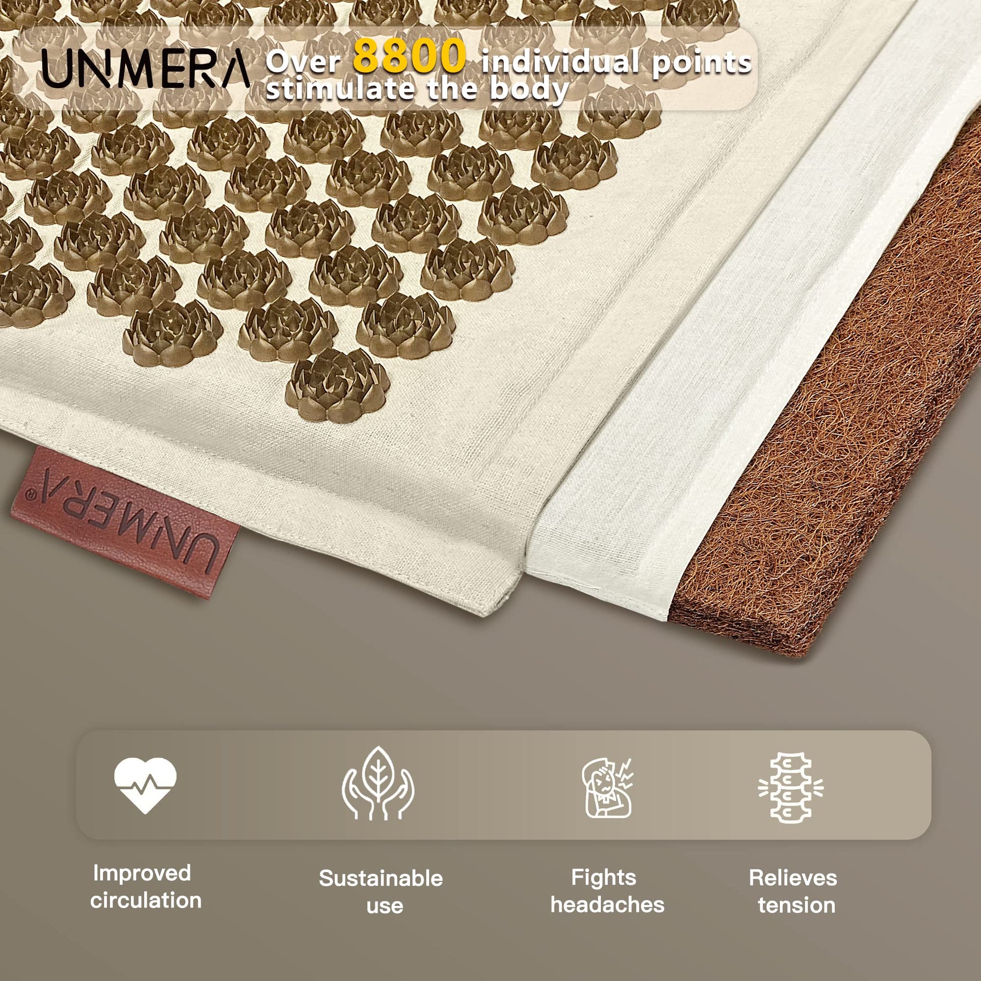 UNMERA Acupressure Mat and Pillow Set,Natural Premium Linen & Coconut Fiber Filling UNMERAAu supplements