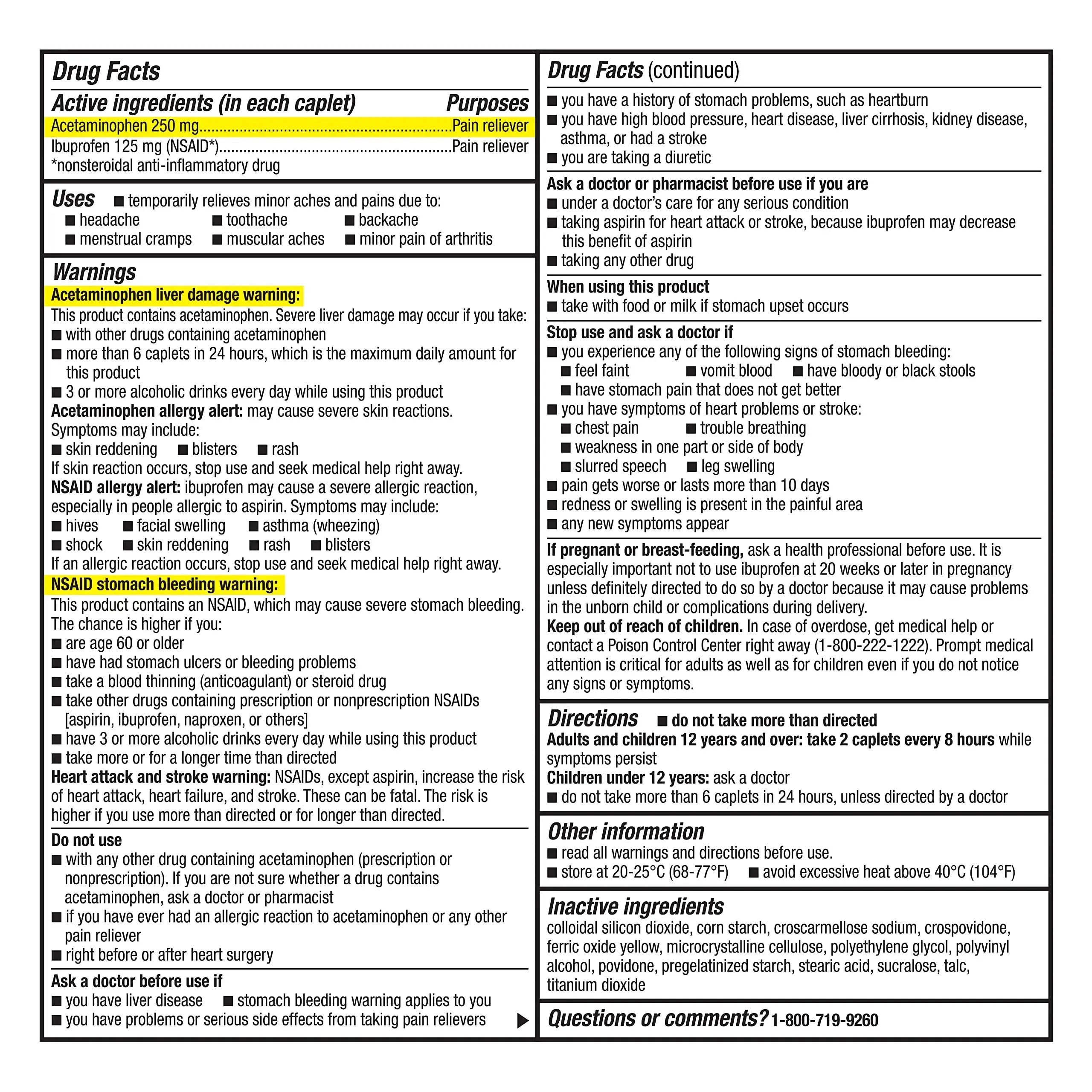 GoodSense Dual Action Acetaminophen 250 mg and Ibuprofen (NSAID) 125 mg Tablets, Pain Reliever for Headache Relief, Arthritis Pain Relief and More, 144 Count GoodSenseAu supplements