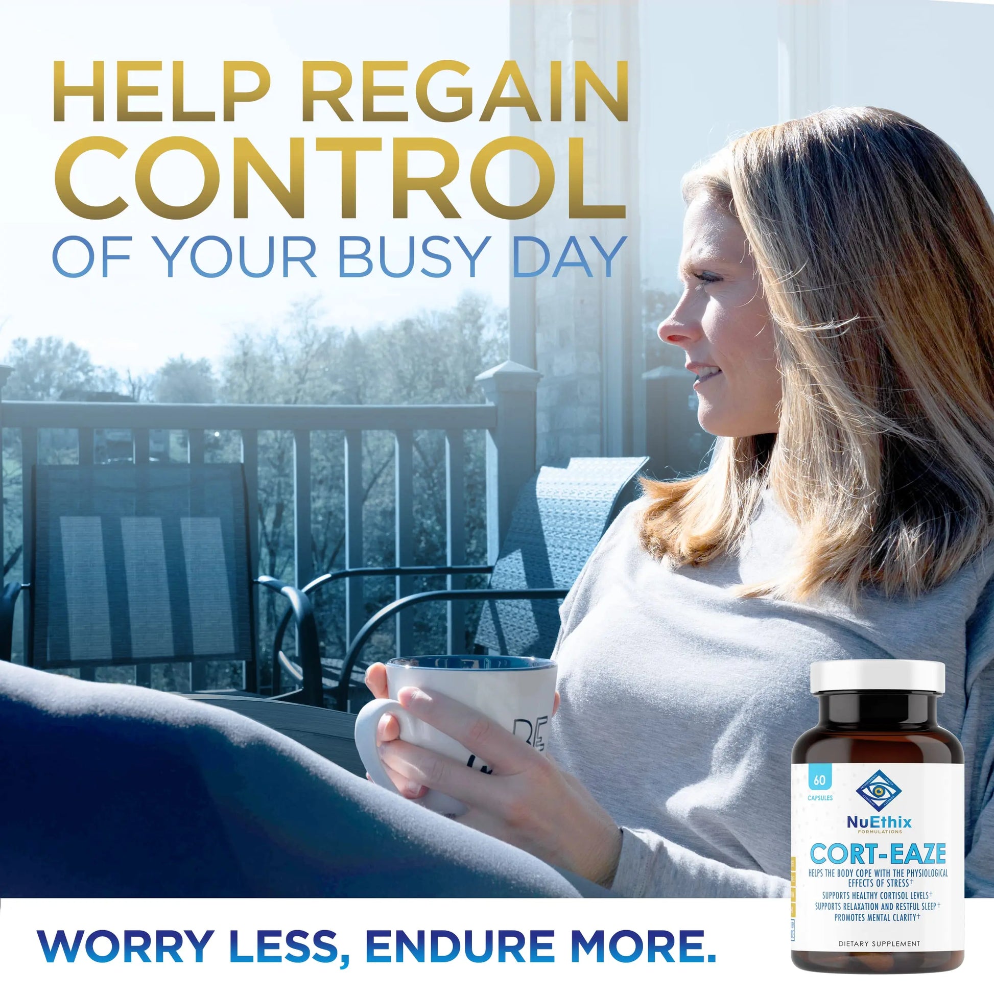 NuEthix Formulations Relaxation Supplement Bundle: Cort-Eaze Cortisol-Control Supplement, 60 Capsules, 30 Servings and Relax Liposomal, 2 Fluid Ounces, 30 Servings NuEthix Formulationsnz supplements