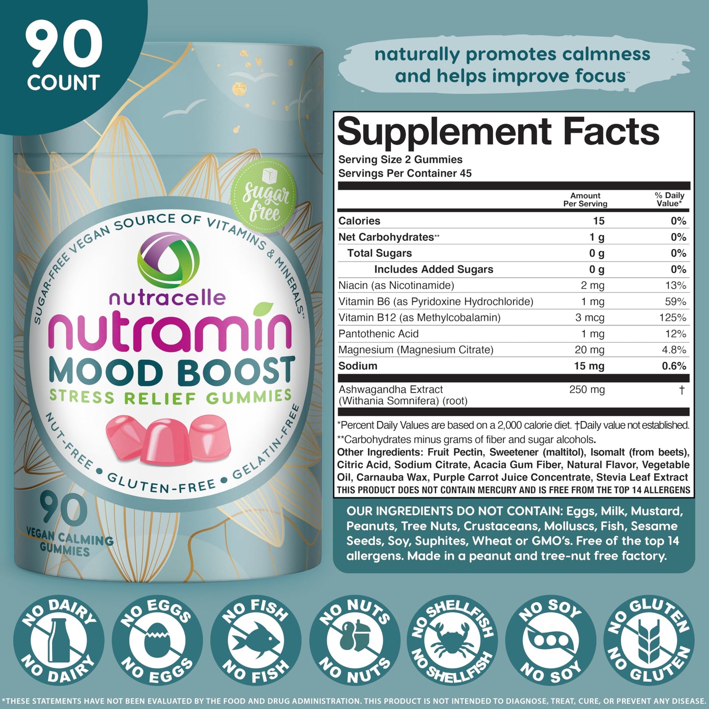 Nutracelle NUTRAMIN Mood Boost Multivitamin Gummy - Delicious & Yummy Anti-Stress NutracelleUS supplements
