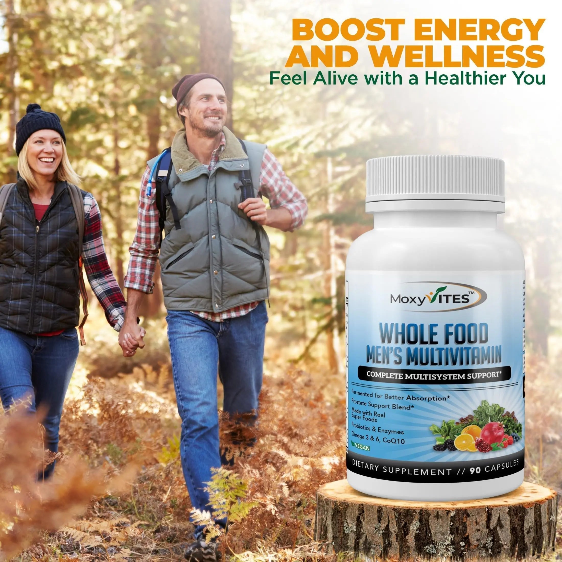 Methylated Mens Multivitamins - Daily Mens Vitamins with 44 Organic Whole Food - Multivitamin for Men with Iron & Fermented Nutrients MoxyVitesAu supplements