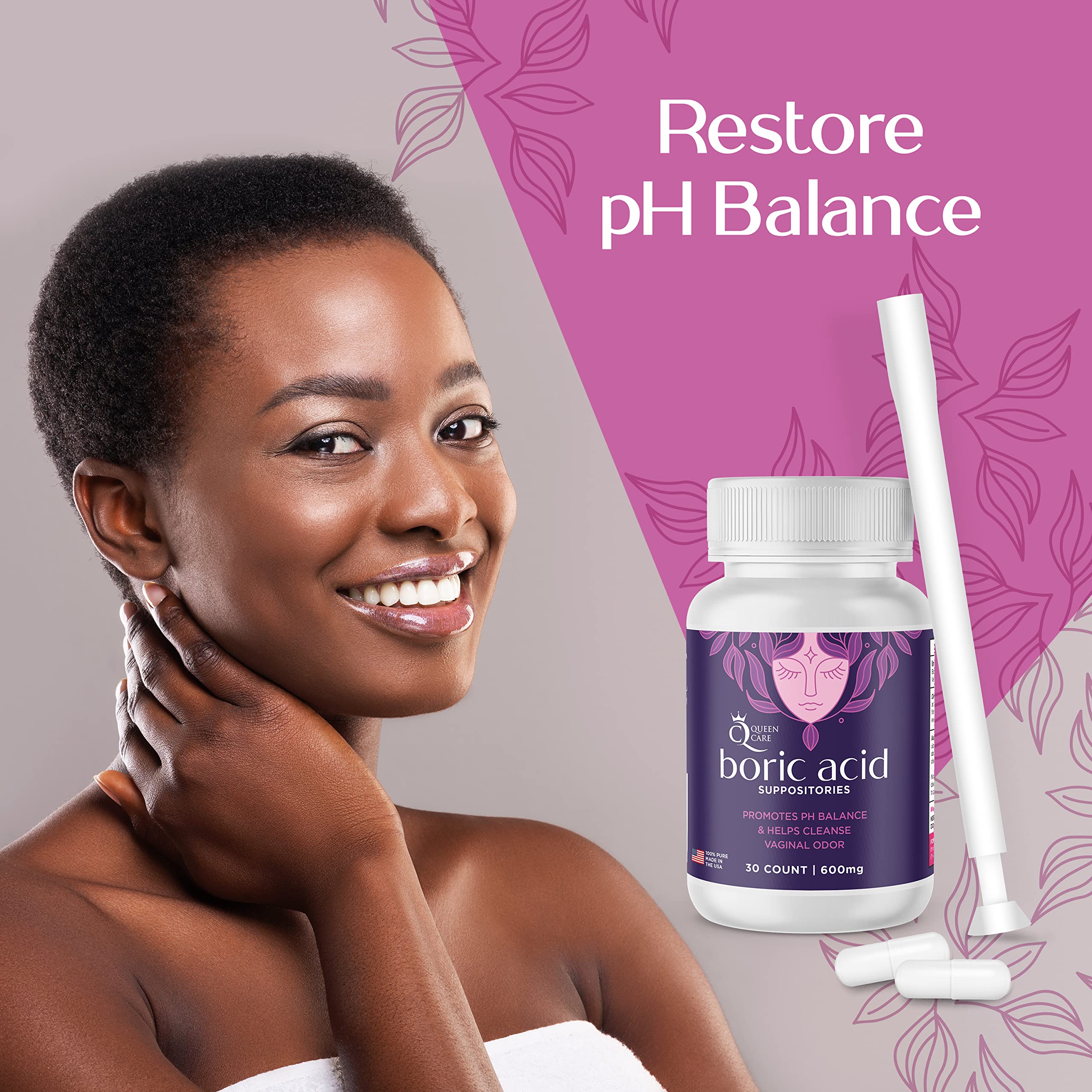 Queen Care - Boric Acid Suppositories & Applicators, Complete Feminine Care, PH Balance for Women Queen CareAu supplements