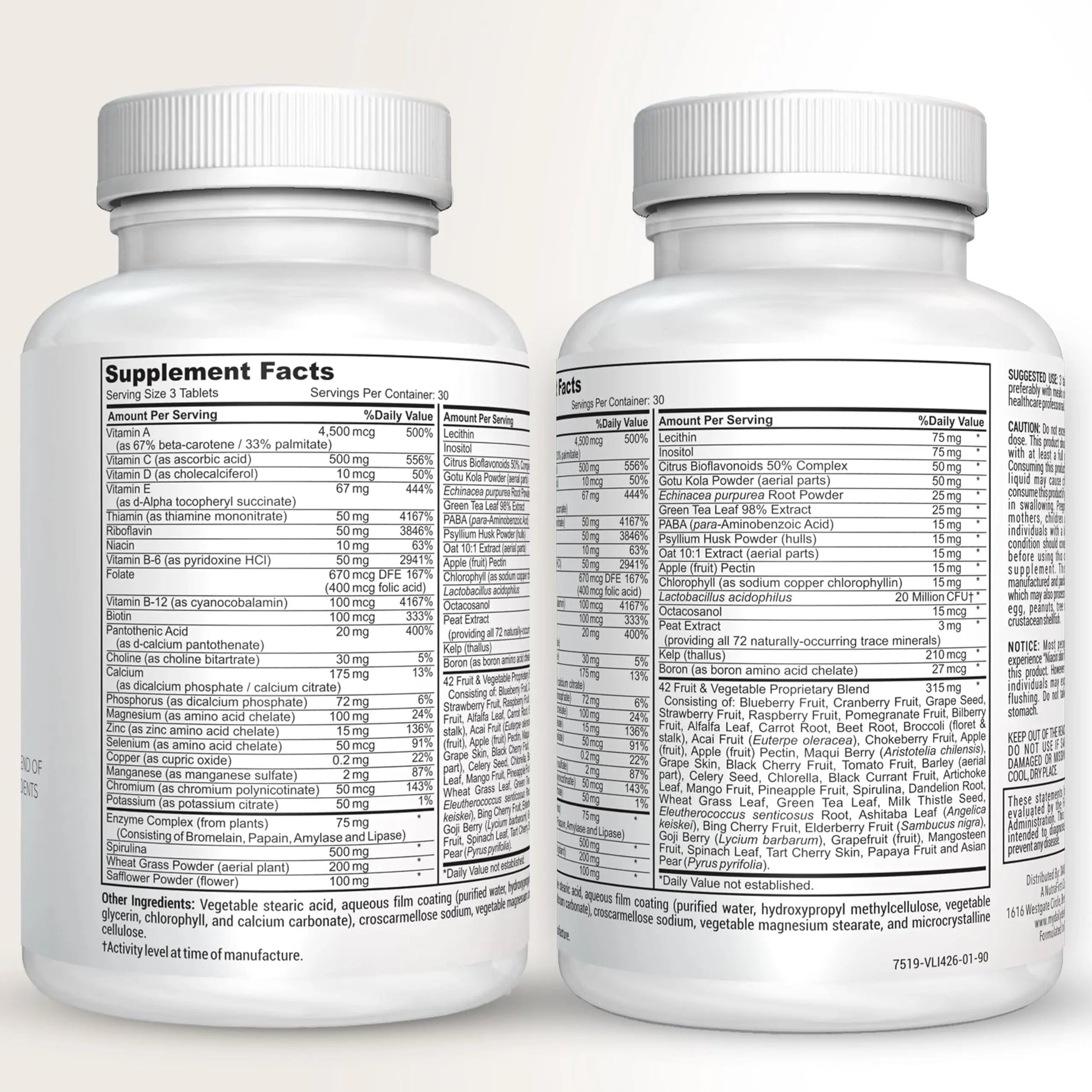 Fruit and Veggies Supplement - Multi Vitamins for Adults w/ Vitamins A, B Complex, D, E, Zinc, Biotin, Calcium - Fruit Vegetable Supplements for Energy & Immunity Support Daily DefenseAu supplements