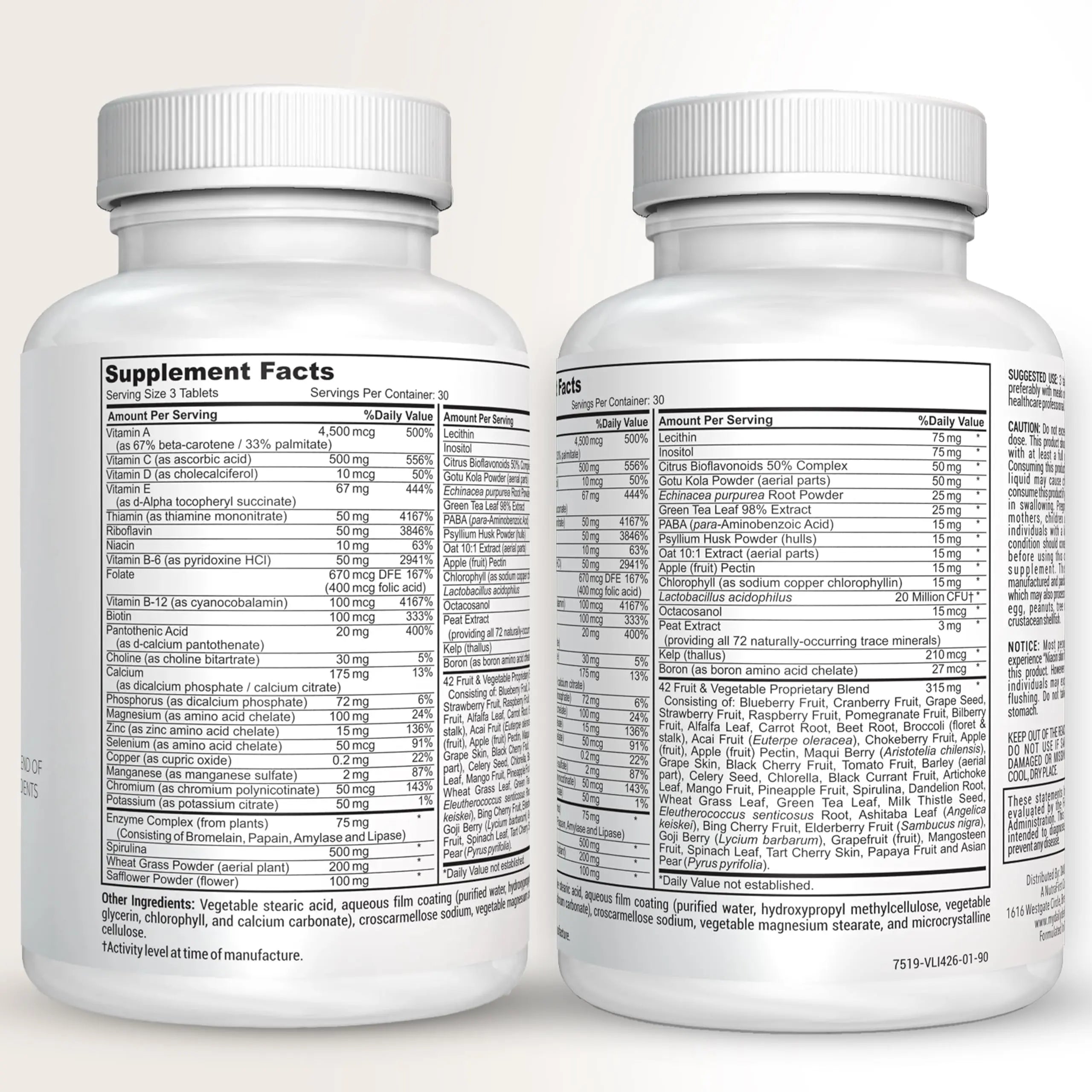 Fruit and Veggies Supplement - Multi Vitamins for Adults w/ Vitamins A, B Complex, D, E, Zinc, Biotin, Calcium - Fruit Vegetable Supplements for Energy & Immunity Support Daily DefenseAu supplements