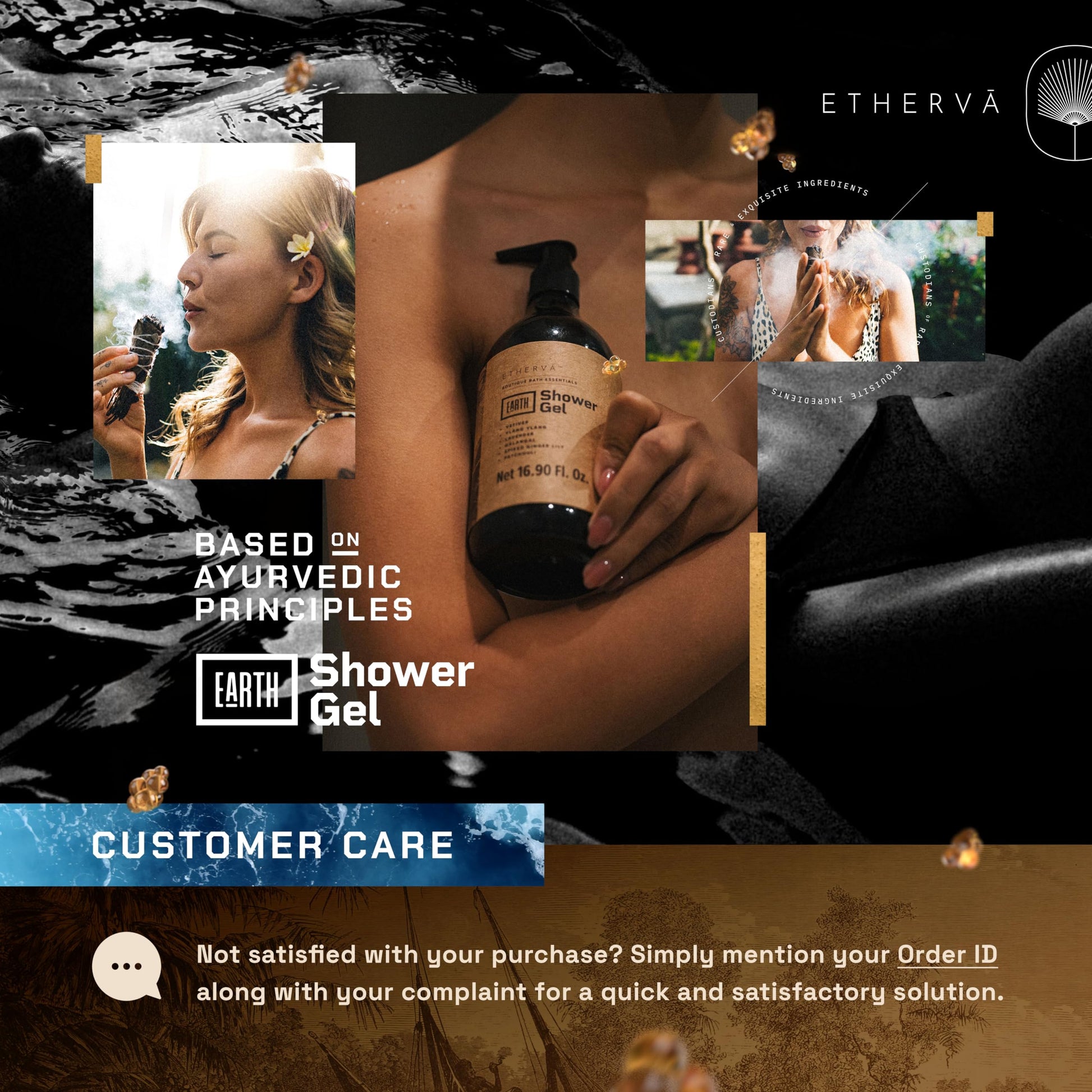 ETHERVA EARTH Body Wash for Men & Women | Patchouli, Vetiver, Incense, Virgin Coconut Oil ETHERVAAu supplements
