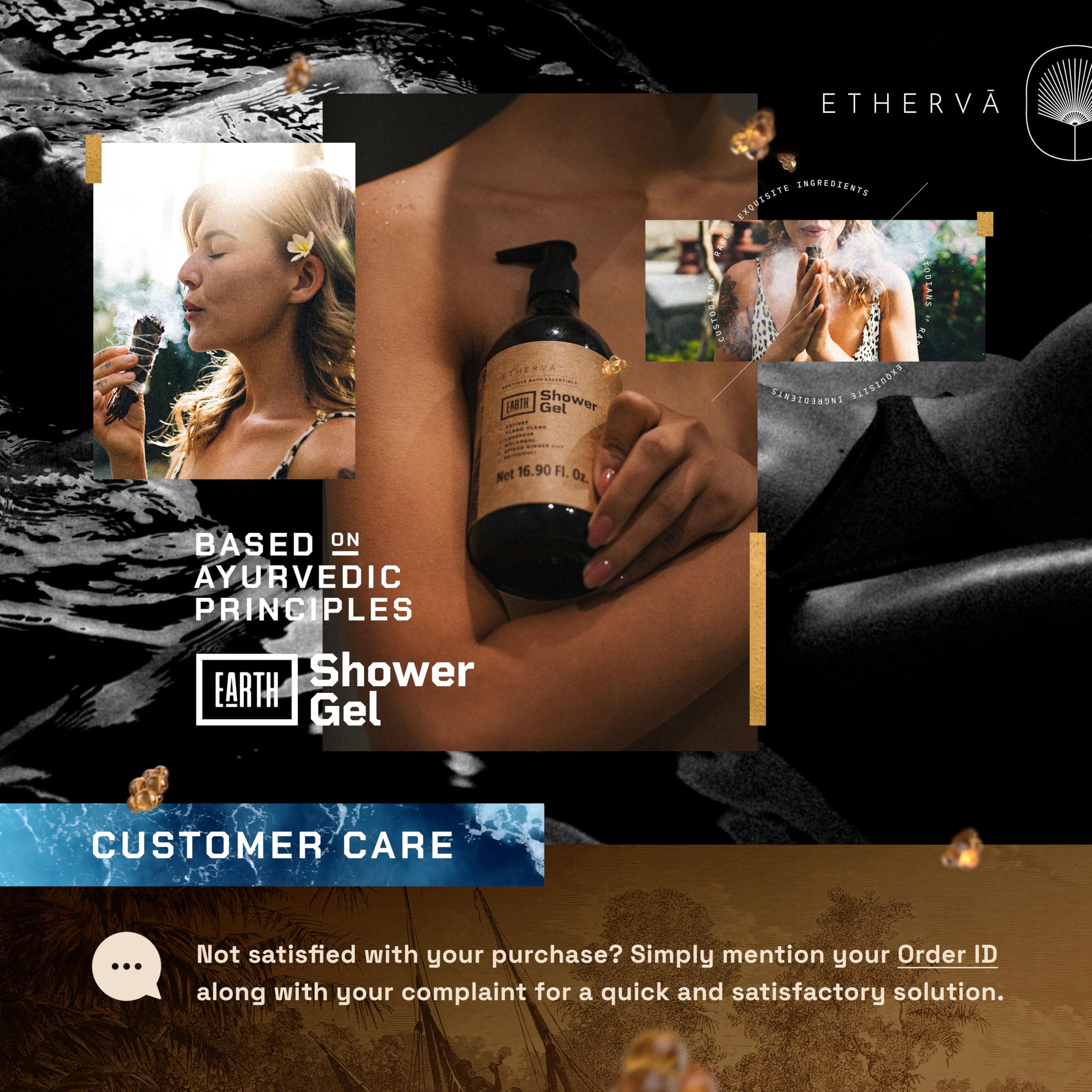 ETHERVA EARTH Body Wash for Men & Women | Patchouli, Vetiver, Incense, Virgin Coconut Oil ETHERVAAu supplements