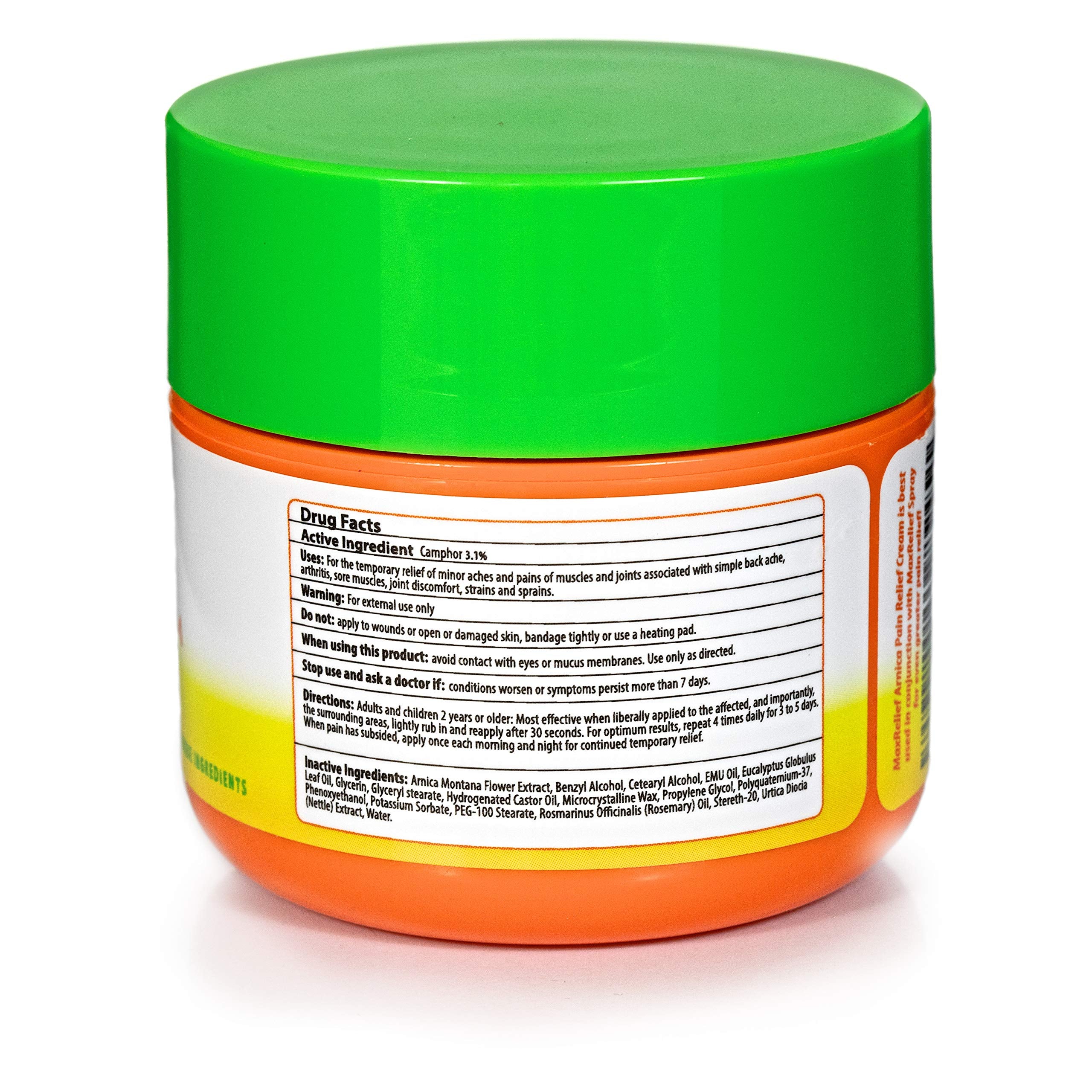 MaxRelief Arnica Montana Pain Cream - Advanced Formula for Deep Relief - Soothe Knee, Joint & Muscle Pain - Reduce Swelling, Joint Inflammation Fibromyalgia & Plantar Fasciitis Relief - Emu Oil 2oz MaxReliefAu supplements