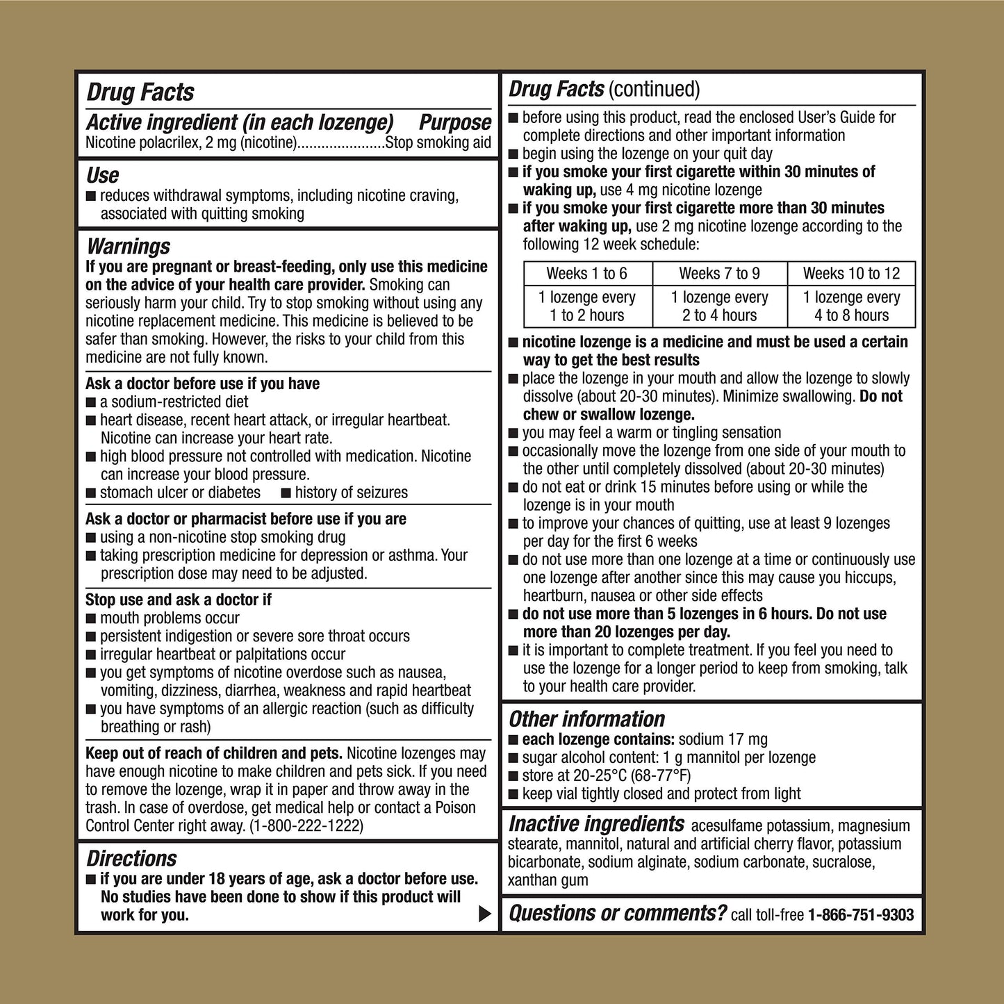 GoodSense Nicotine Polacrilex Lozenge, 2 mg (nicotine), Stop Smoking Aid GoodSenseUS supplements