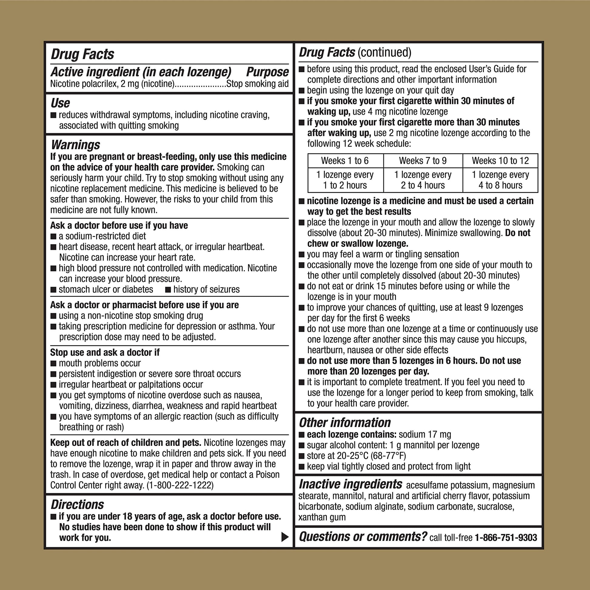 GoodSense Nicotine Polacrilex Lozenge, 2 mg (nicotine), Stop Smoking Aid GoodSenseUS supplements