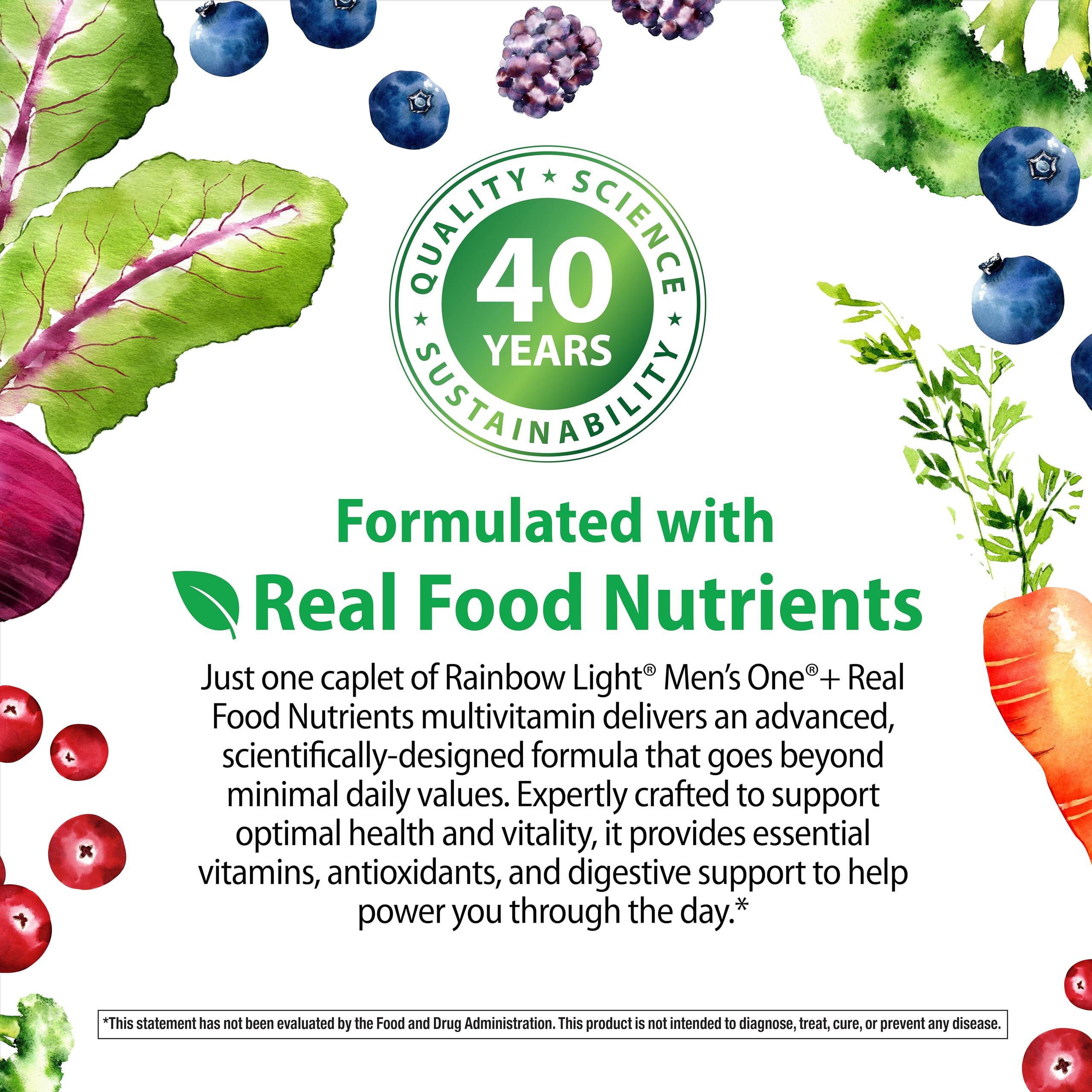Rainbow Light Mens Multivitamin One + | 30 Caplets | Real Food Nutrients, Digestive Enzymes & Probiotics Rainbow LightAu supplements