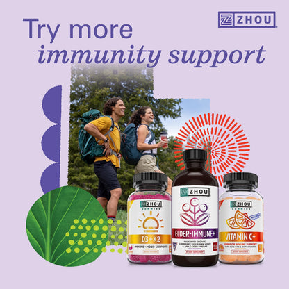Zhou Nutrition Elder-Mune Sambucus Elderberry Gummies with Zinc and Vitamin C Zhou NutritionUS supplements
