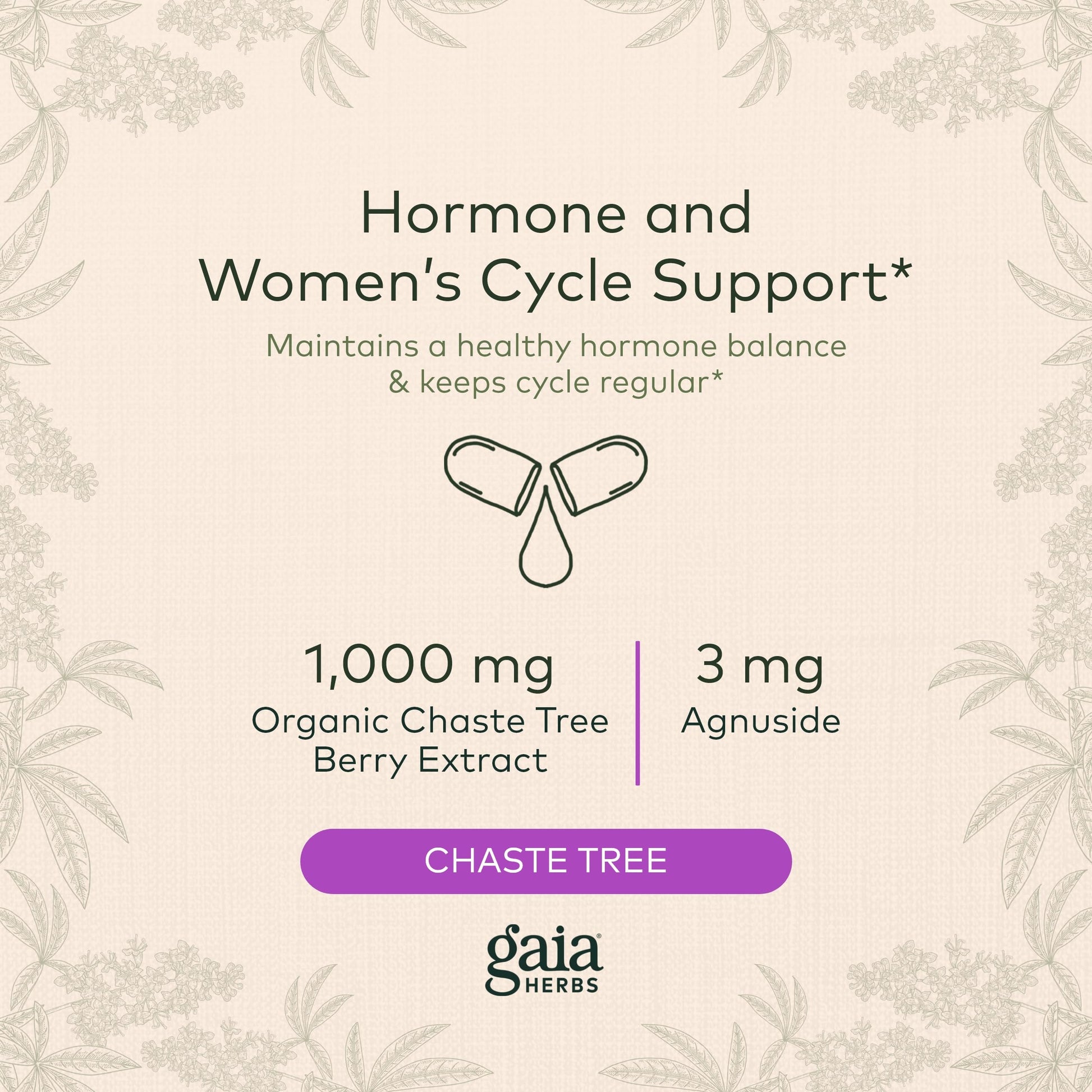 Gaia Herbs Vitex Berry (Chaste Tree) - Supports Hormone Balance & Fertility Gaia HerbsAu supplements