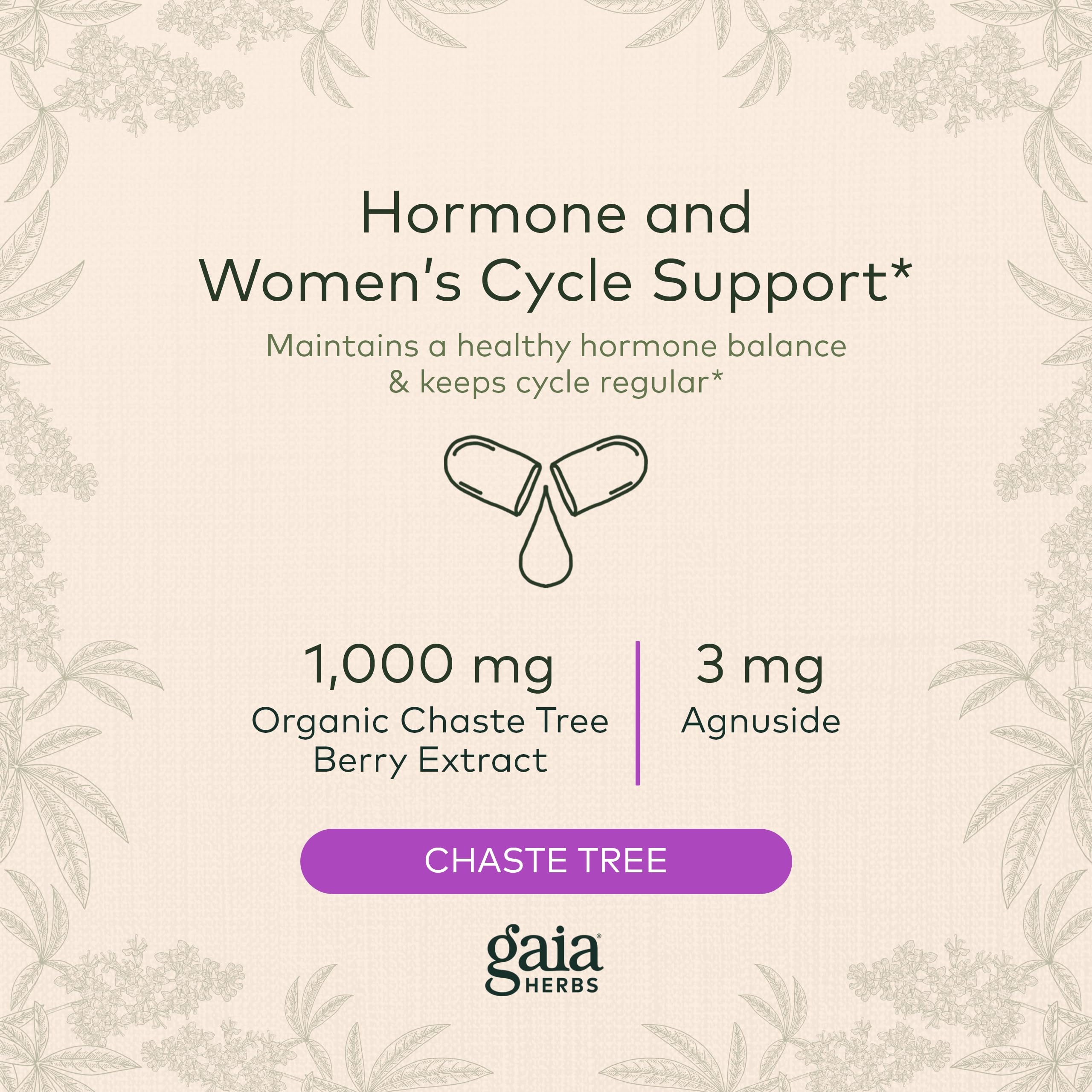 Gaia Herbs Vitex Berry (Chaste Tree) - Supports Hormone Balance & Fertility Gaia HerbsAu supplements
