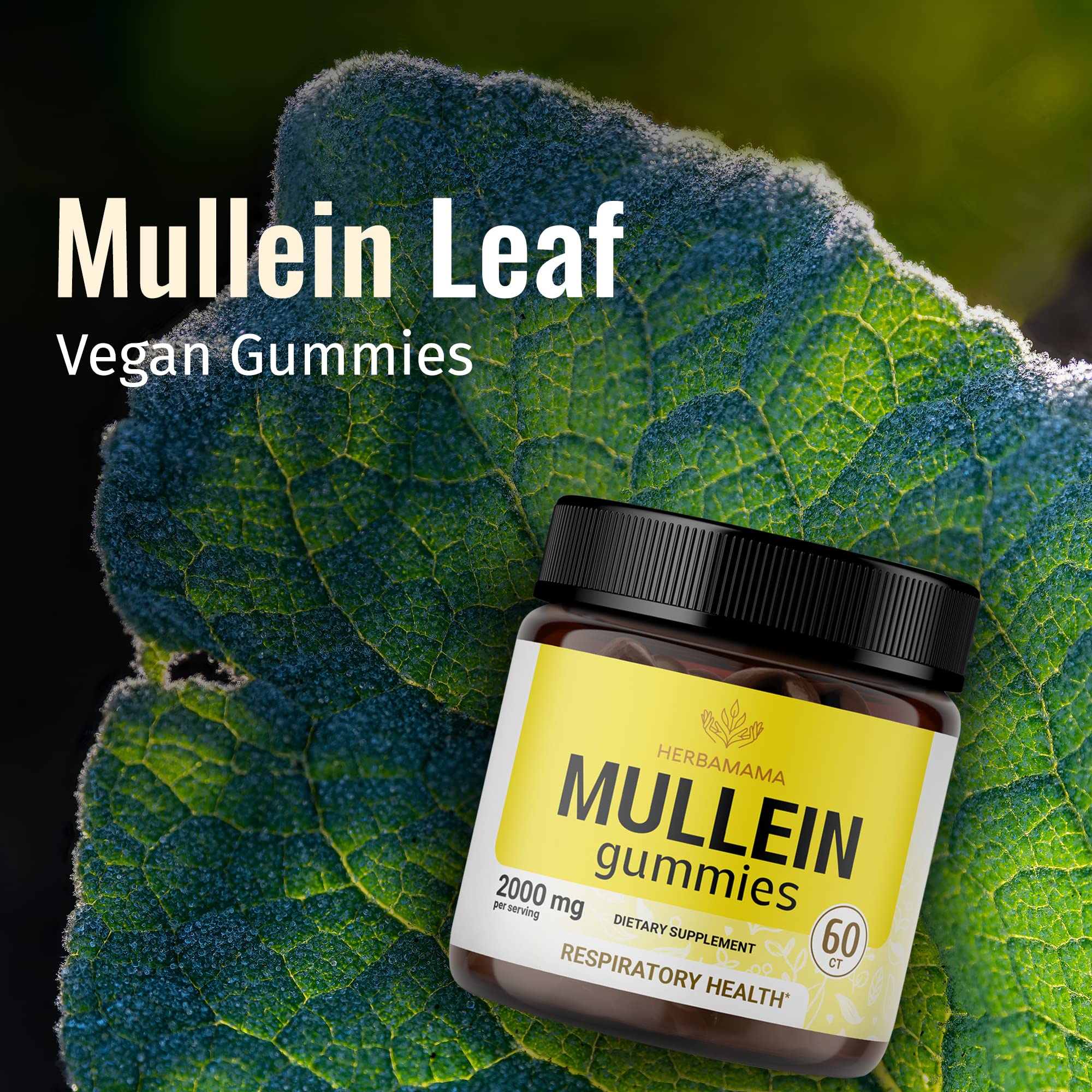 HERBAMAMA Mullein Gummies - Mullein Leaf Dietary Supplement for Respiratory HERBAMAMAAu supplements