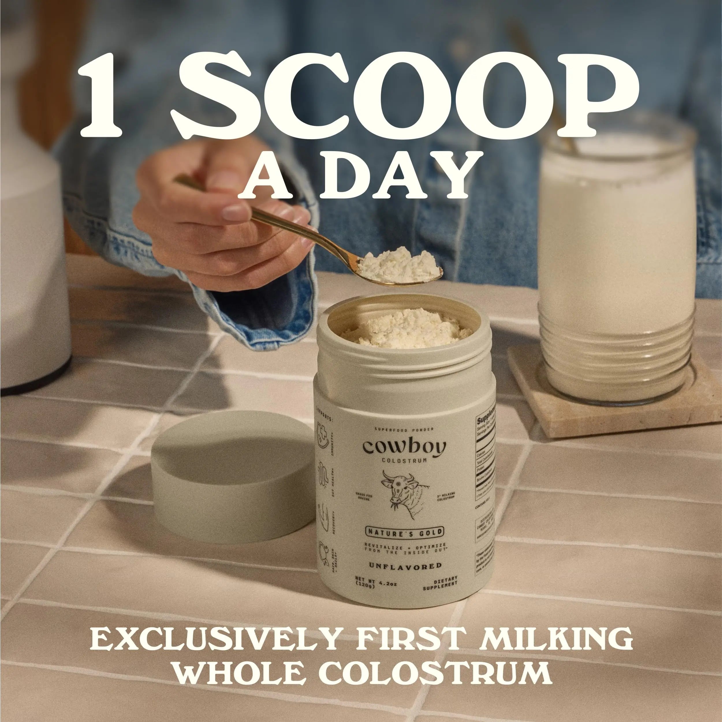 Cowboy - The Exclusive 1st Milking, Whole, Grass Fed Colostrum Supplement for Full Body Health - Sugar Free Bovine Colostrum Powder Packed with Bioactive(Vanilla & Chocolate) Nutrients COWBOY COLOSTRUMnz supplements