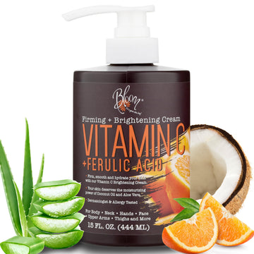 BLOOM Vitamin C Cream Body Lotion & Face Moisturizer W/Coconut Oil | Natural Skin Care BLOOM IT'S A GREAT SKIN DAY!US supplements