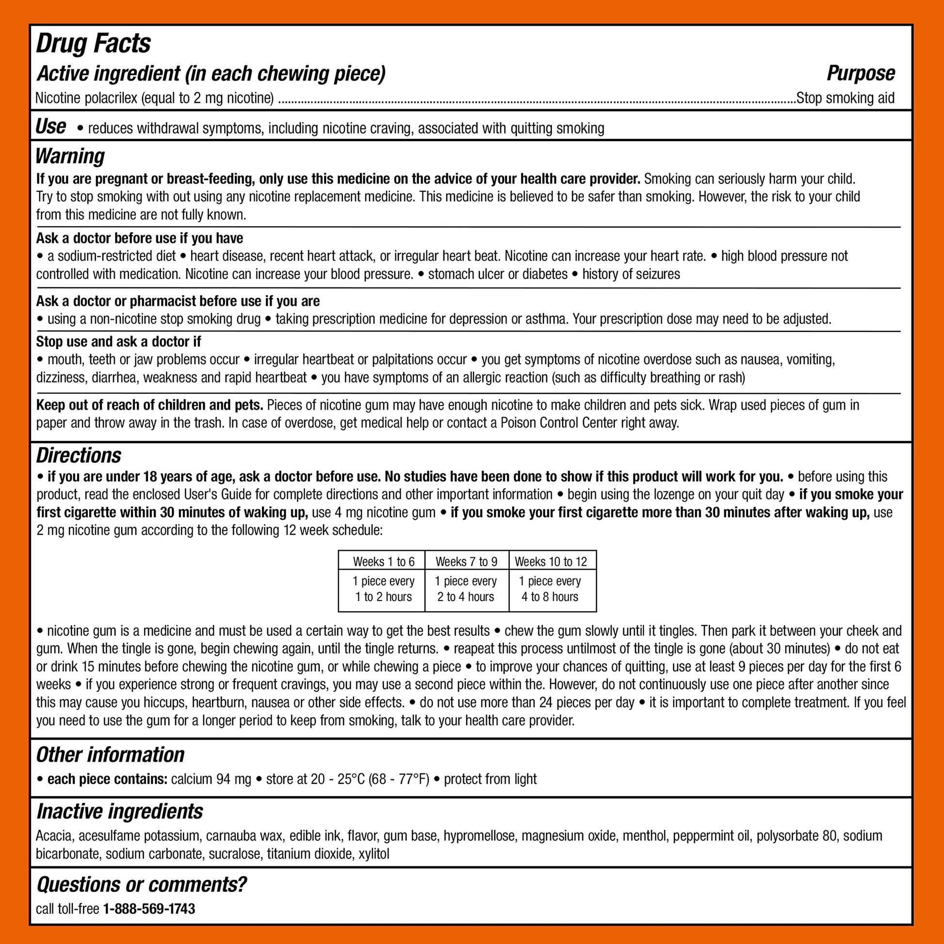 Nicorette 2 mg Nicotine Gum to Help Stop Smoking - Fruit Chill Flavored NicoretteUS supplements