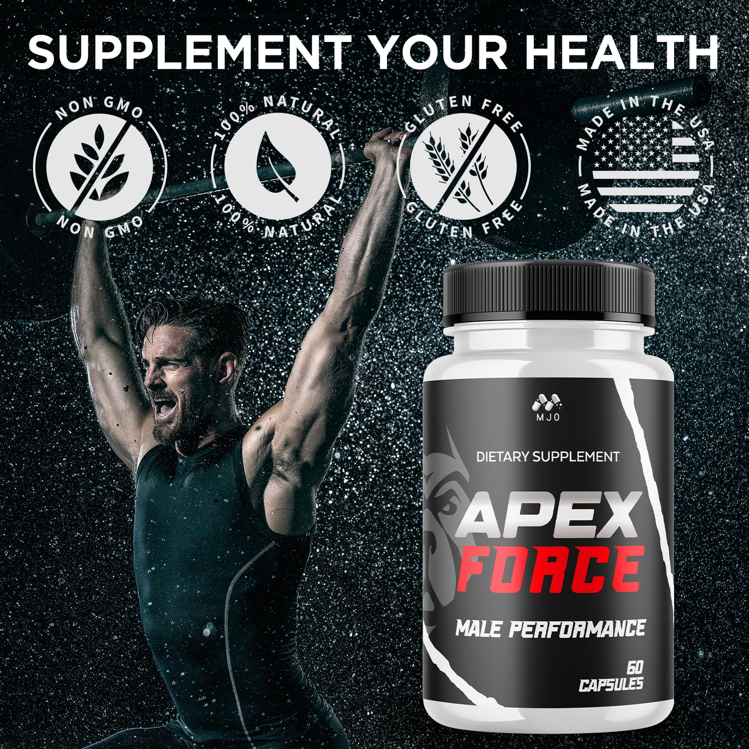 Apex Force Capsules, Official ApexForce Supplement Pills with All Natural Ingredients, Apex Force Maximum Strength Support with Premium Vitamins for Advanced Health & Overall Wellness (60 Capsules) MJOAu supplements