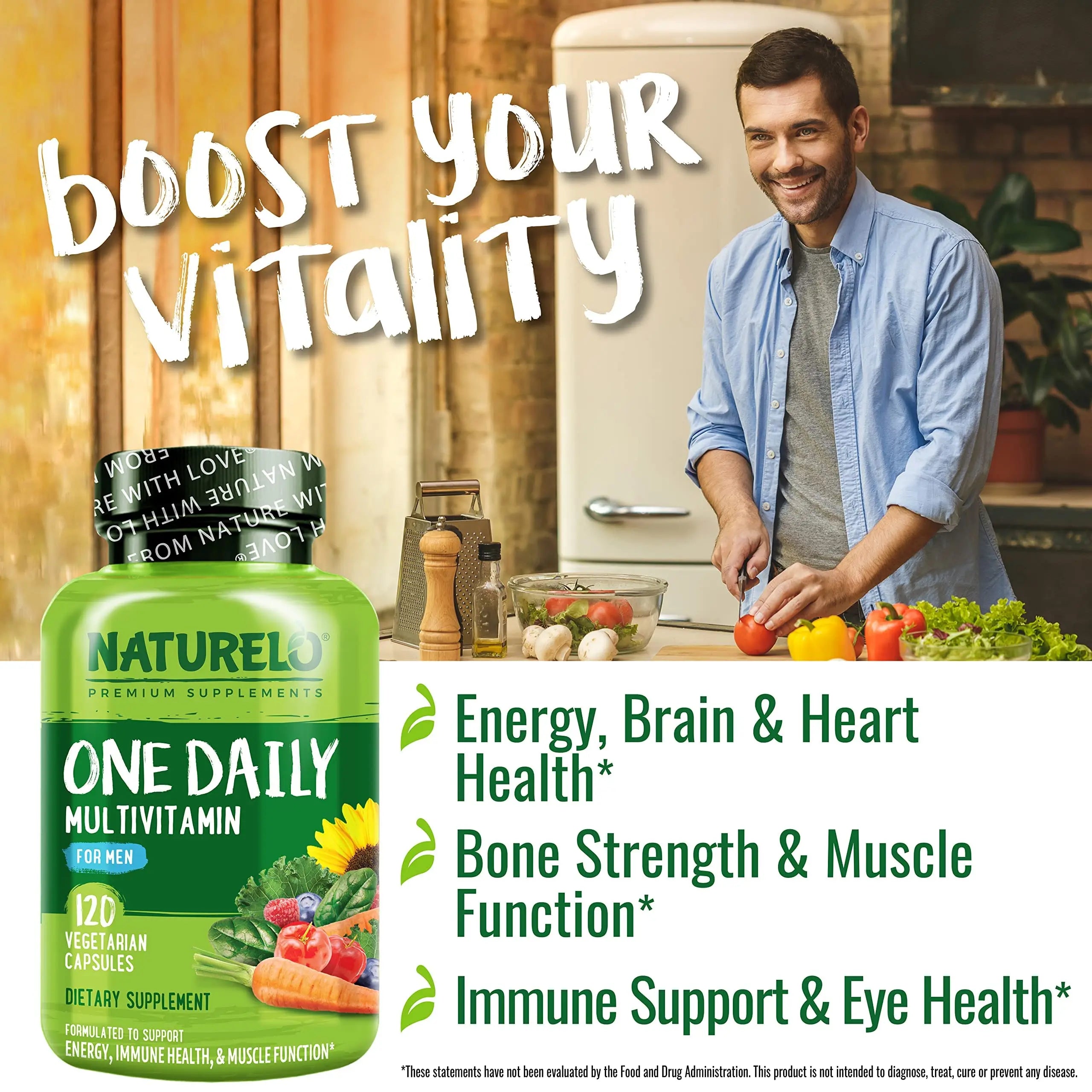 NATURELO One Daily Multivitamin for Men, 120 Vegetarian Capsules One Daily Multivitamin for Women NATURELOAu supplements