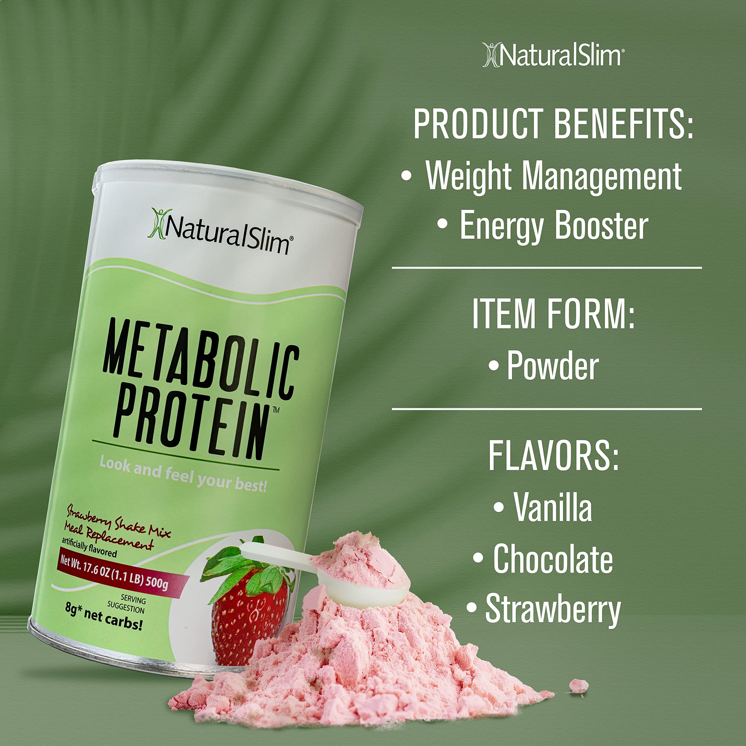 NaturalSlim Metabolic Whey Protein Powder Strawberry – Low Carb, Meal Replacement NaturalSlimAu supplements
