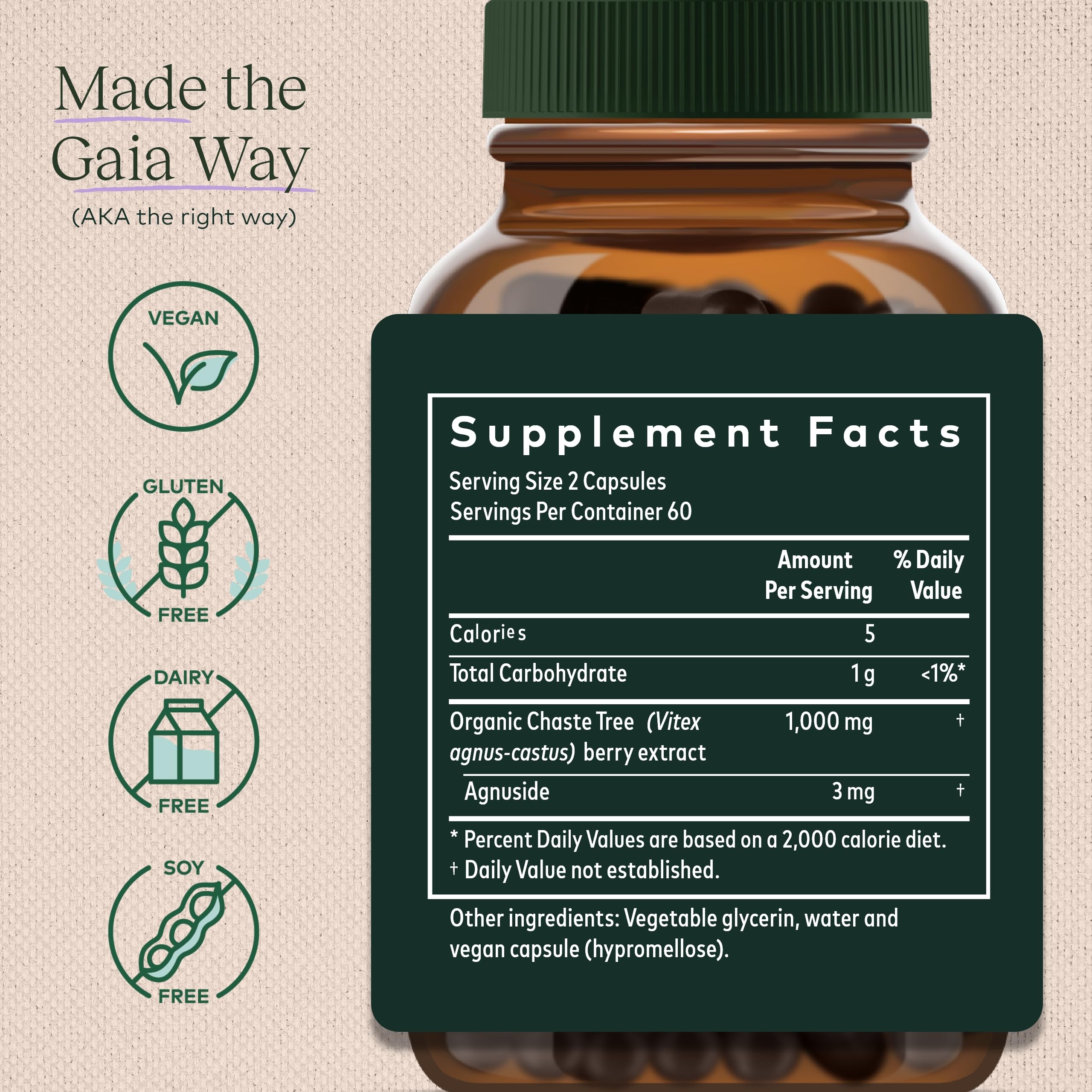 Gaia Herbs, Vitex Berry Vegan Liquid Phyto Capsules - PMS Support Supplement, Chaste Tree berry Gaia HerbsAu supplements
