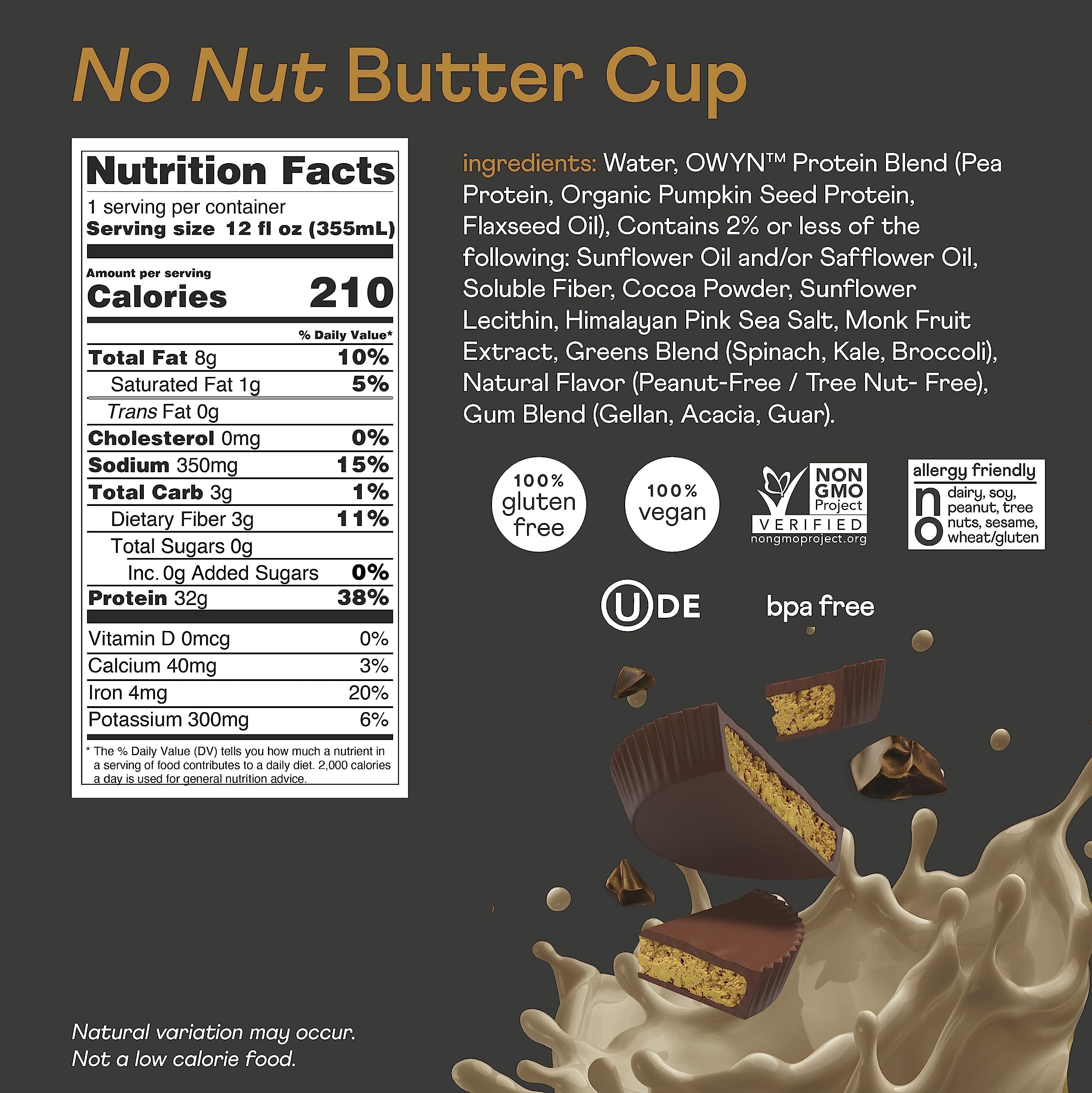 OWYN Only What You Need Pro Elite Vegan High Protein Keto Shake, 32g Protein, 9 Amino OWYN Only What You NeedUS supplements