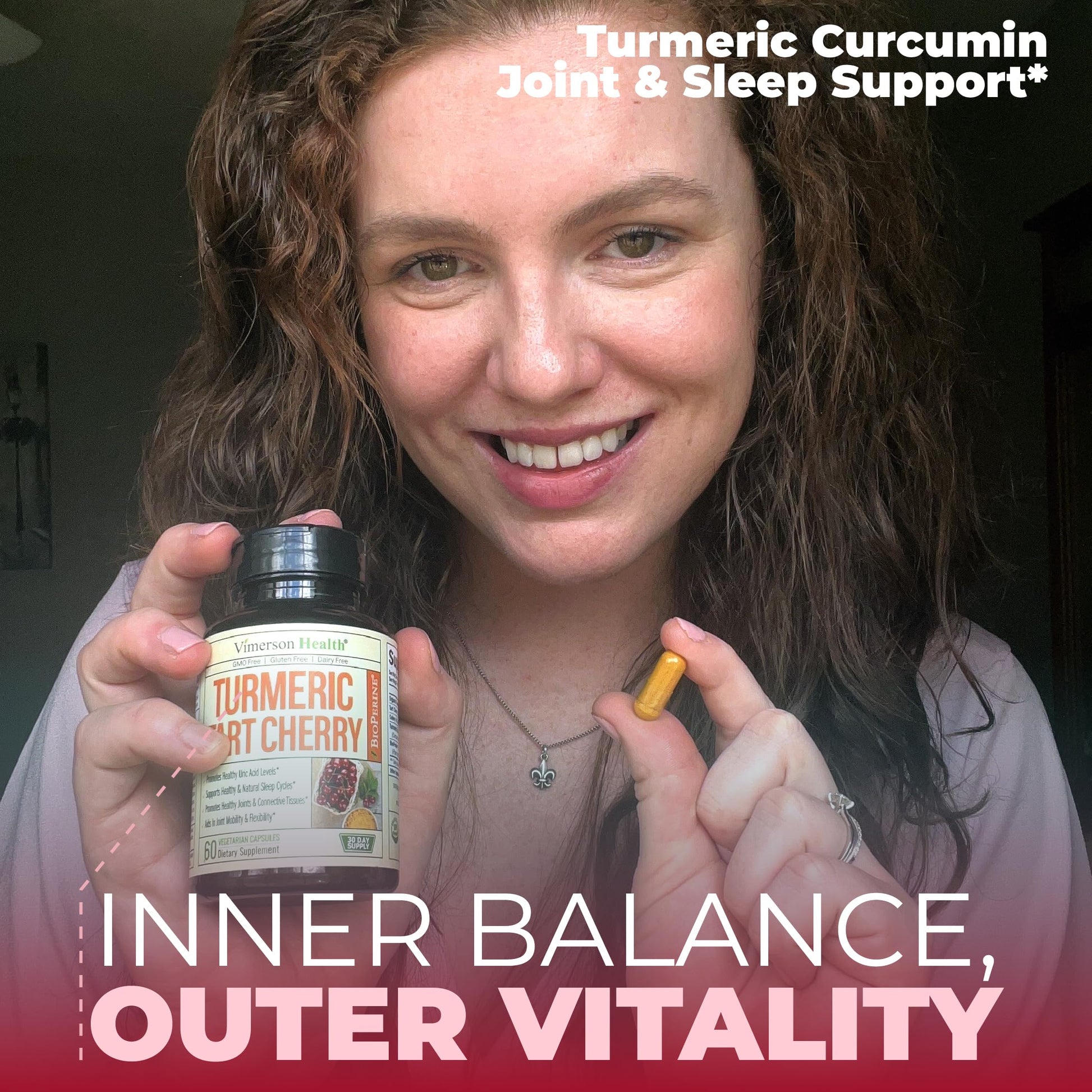 Turmeric Curcumin Supplement with 10:1 Tart Cherry Extract & Celery Seed Extract – Natural Uric Acid Balance, Joint Health & Sleep Aid – Turmeric Curcumin with Black Pepper – 60 Tart Cherry Capsules Vimerson HealthAu supplements