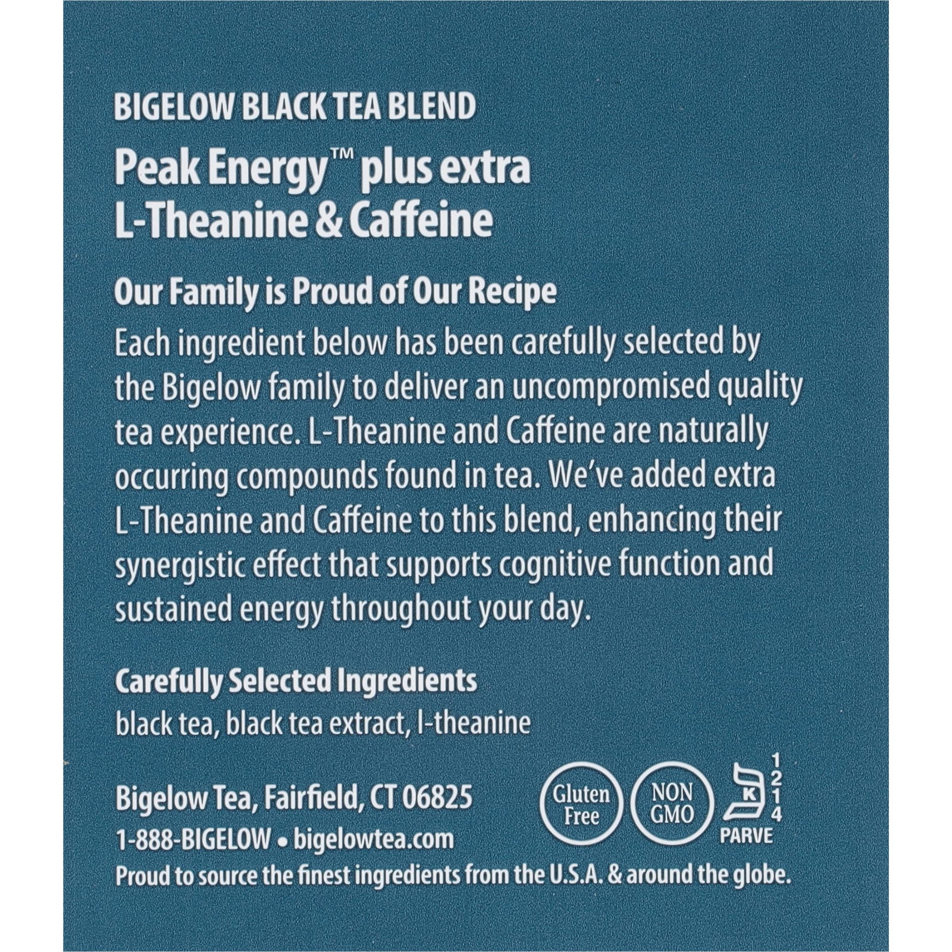 Bigelow Tea Peak Energy plus extra L-Theanine & Caffeine, 18 Count (Pack of 6), 108 Total Tea Bags Bigelow TeaAu supplements