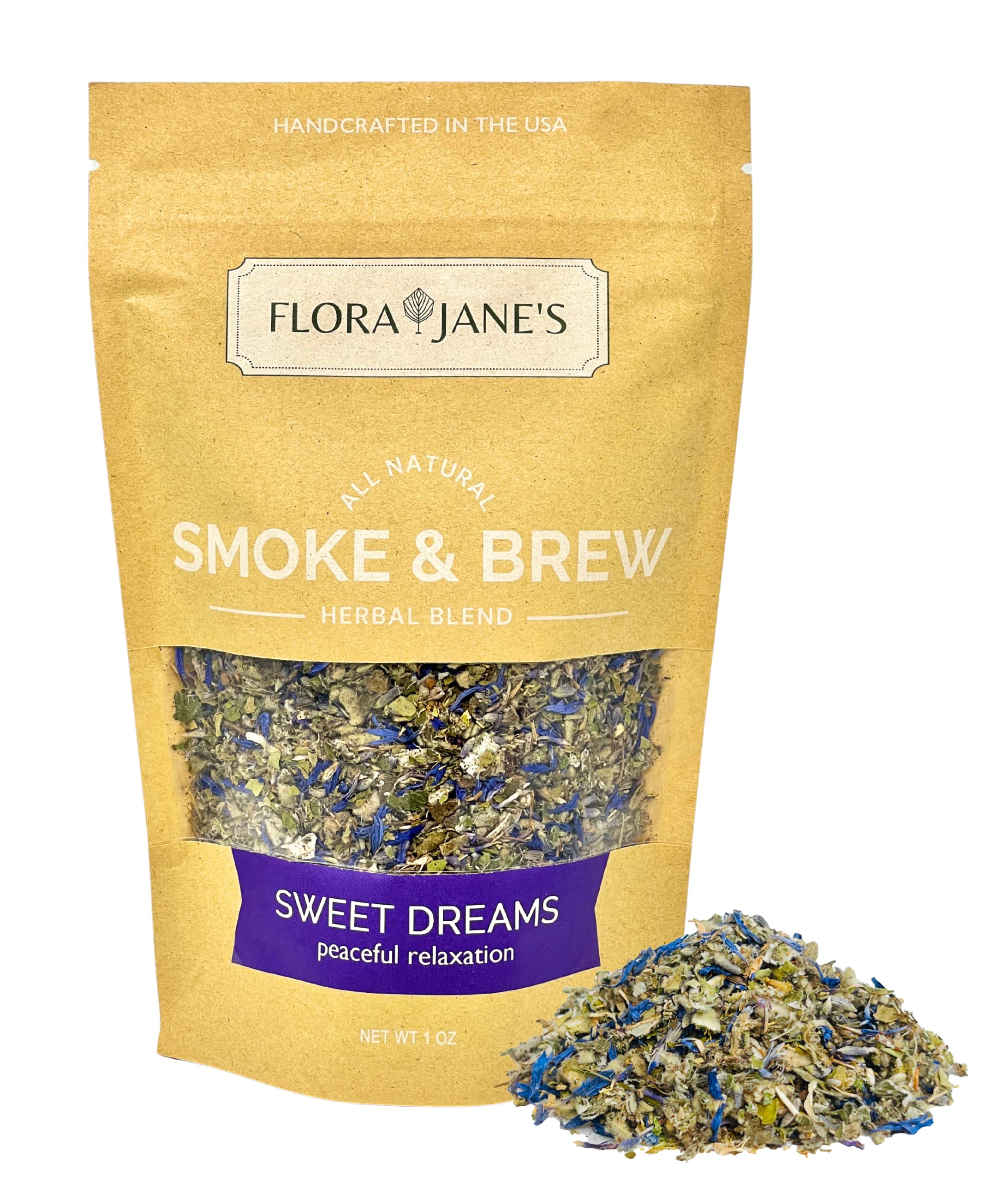 Smoke & Brew - Sweet Dreams Blend for Relaxation and Sleep - Caffiene Free Tea and Smoke Blend Flora Jane'sAu supplements