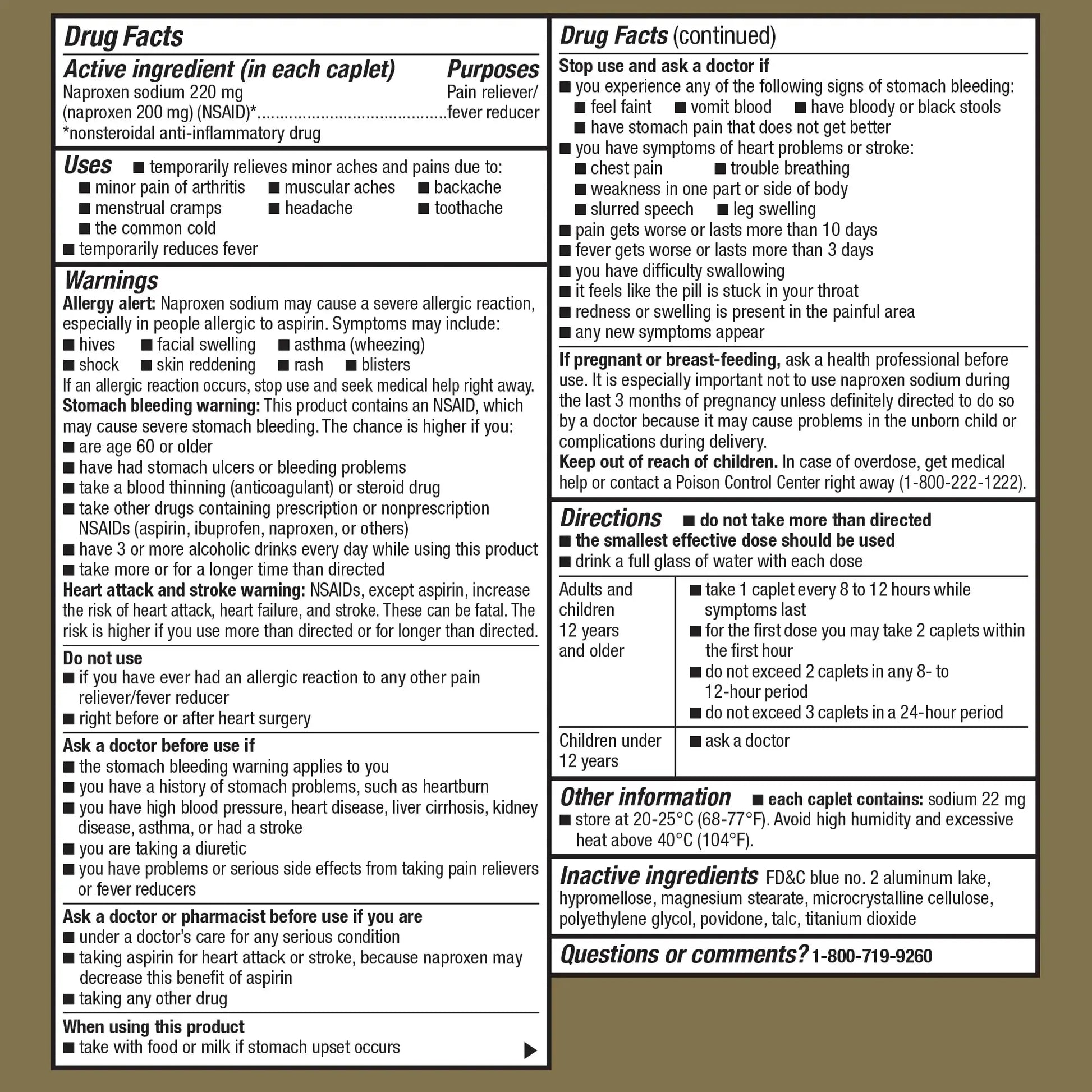 GoodSense Naproxen Sodium Tablets, 220 mg, 400 Count GoodSenseAu supplements
