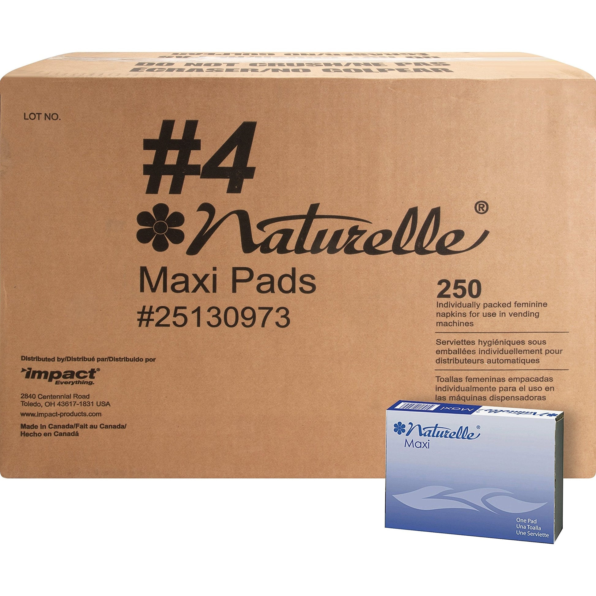 Impact Products 25130973 Maxi Pads, Naturelle, Regular, Vendor Refills, WE Rochester MidlandAu supplements