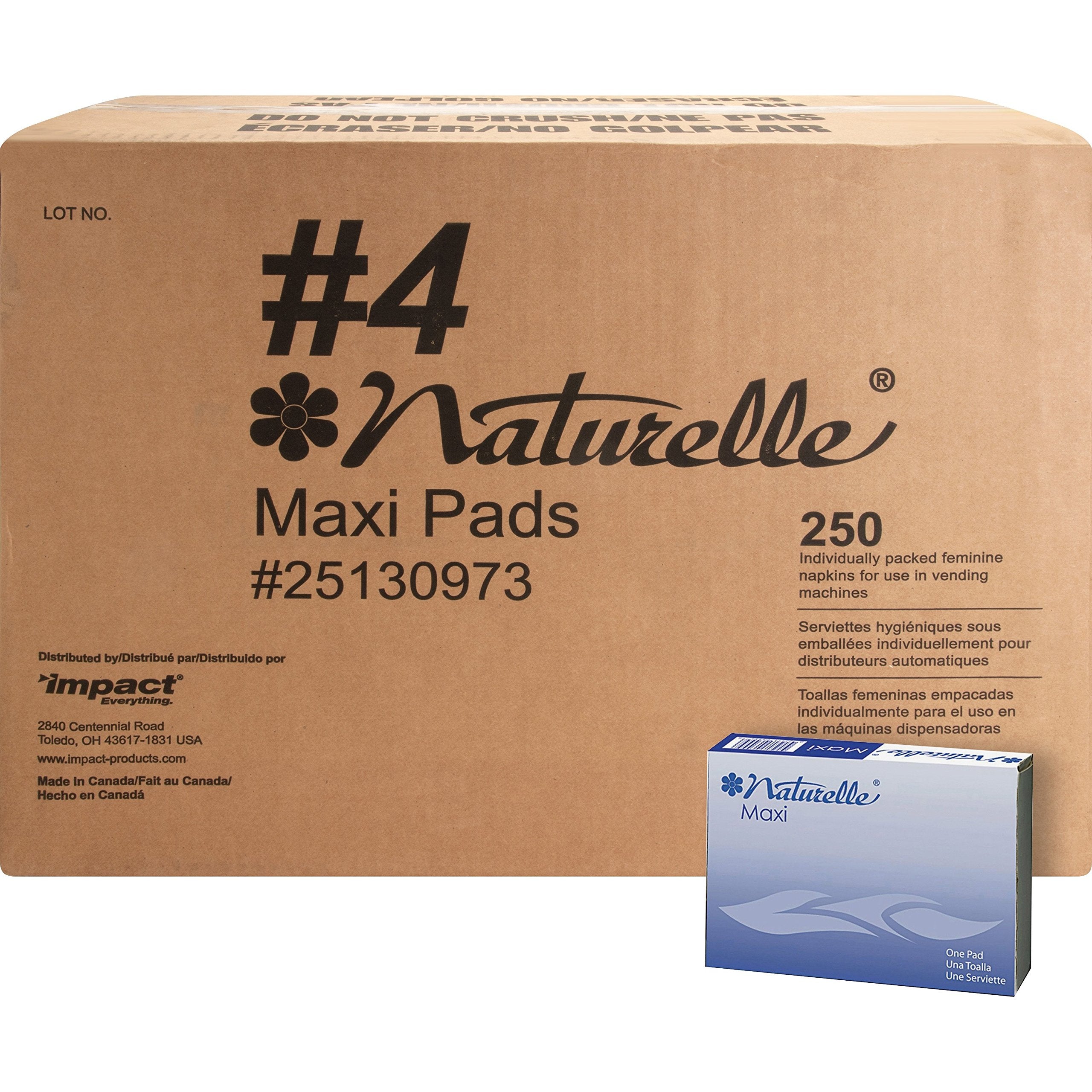 Impact Products 25130973 Maxi Pads, Naturelle, Regular, Vendor Refills, WE Rochester MidlandAu supplements