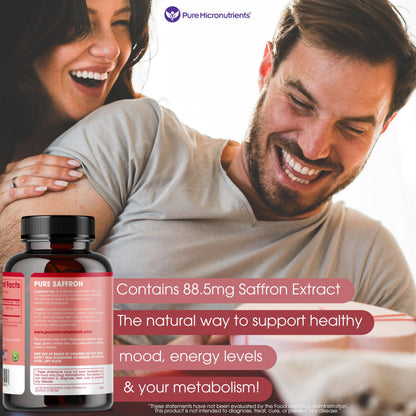 Saffron Supplements - 100% Pure Saffron Extract Capsules - Boost Energy & Mood, Support Eye & Heart Health Pure MicronutrientsUS supplements