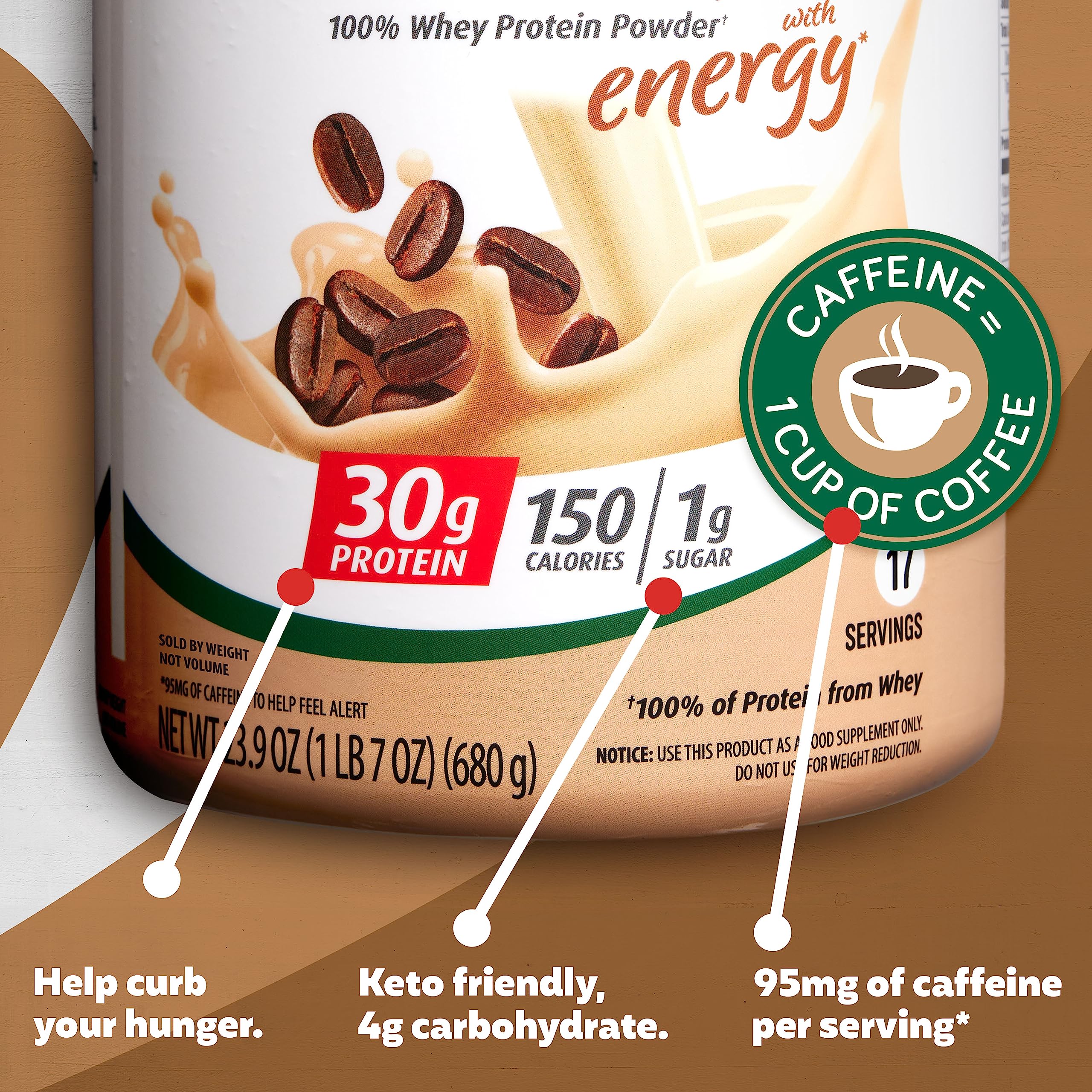Premier Protein Powder, Cafe Latte , 30g Protein, 1g Sugar, 100% Whey Protein Premier ProteinUS supplements