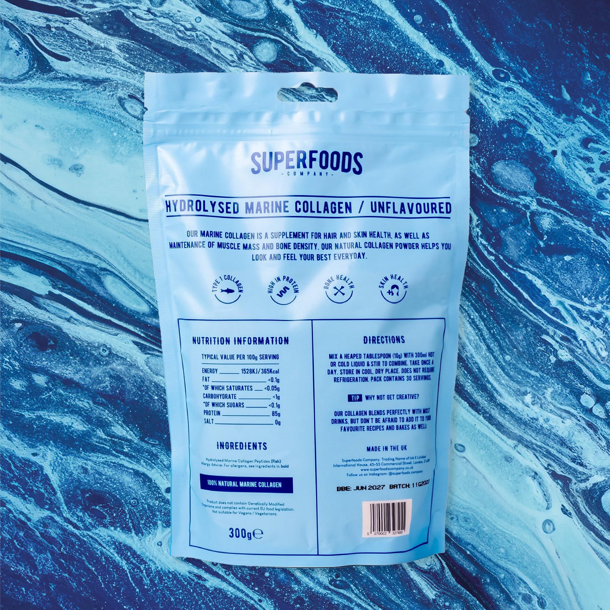 Superfoods Company - Hydrolysed Marine Collagen, Boosts Hair and Skin Health, Unflavoured Superfoods CompanyAu supplements