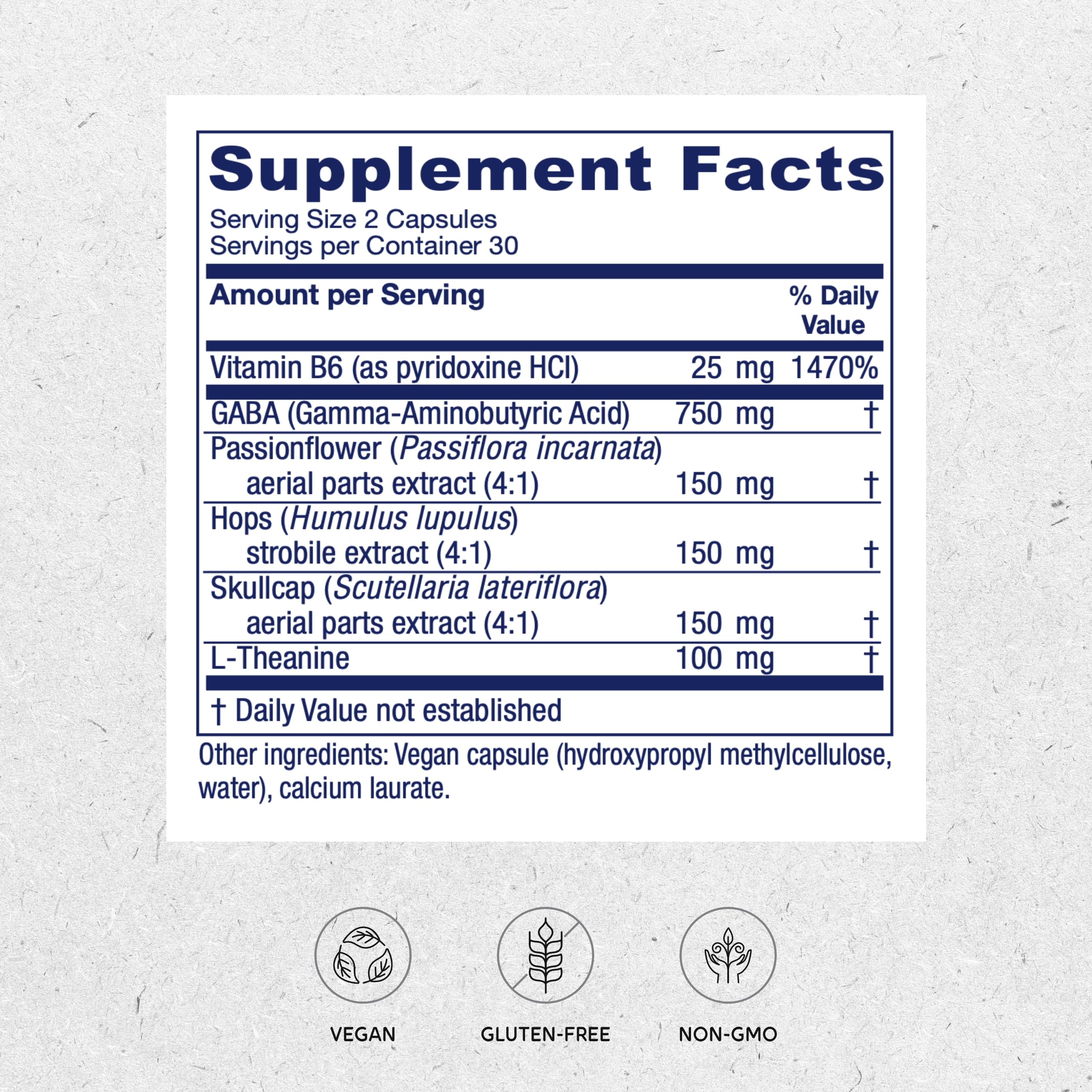 Vitanica, GABA Ease, Calming Support, Vegan, 60 Capsules VitanicaAu supplements