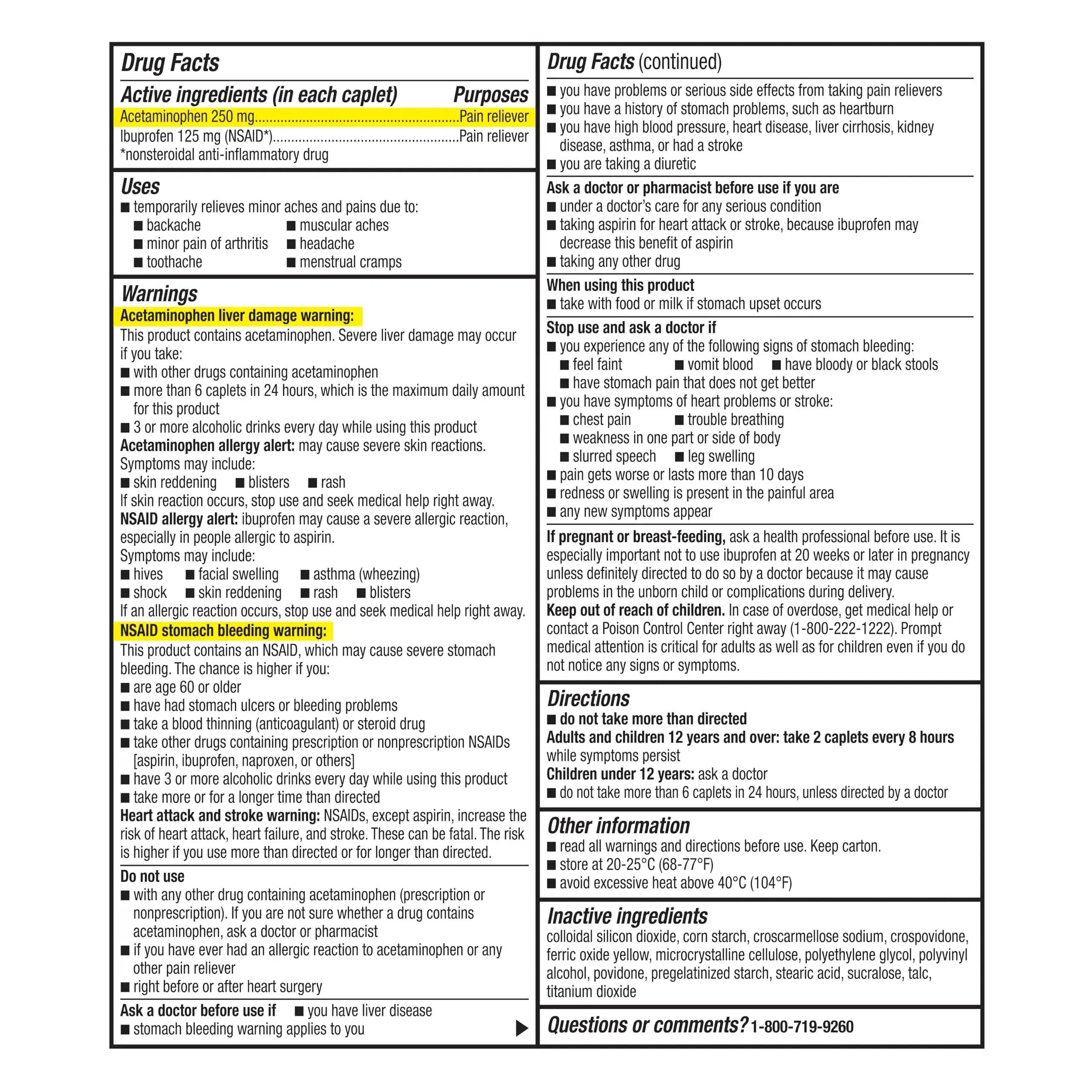 GoodSense Dual Action Acetaminophen and Ibuprofen (NSAID) Tablets, 250 mg/125 mg, Back Pain, 18 Count GoodSenseAu supplements