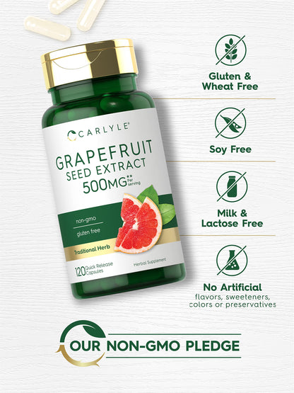 Carlyle Grapefruit Seed Extract | 500 mg 120 Capsules | Maximum Strength | Non-GMO CarlyleUS supplements
