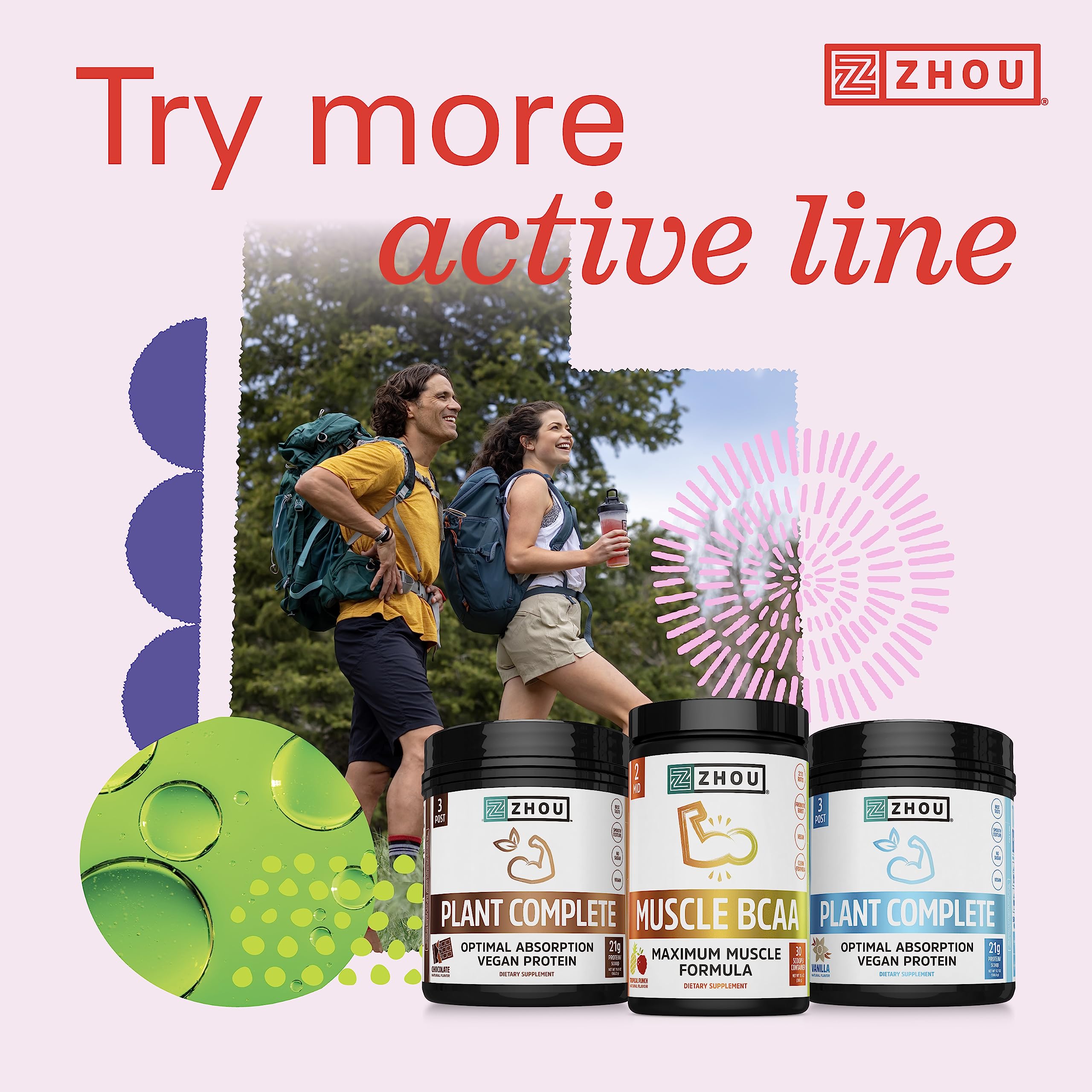Zhou Nutrition Lite Up, Non-Stimulant Pre Workout Powder, Caffeine Free Nitric Oxide Zhou NutritionUS supplements