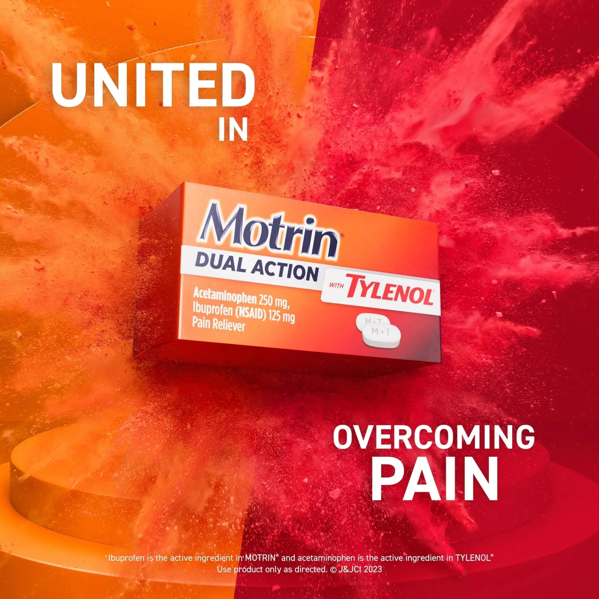 Motrin Dual Action with Tylenol, Ibuprofen & Acetaminophen Fast-Acting Dual Action Pain Reliever for Minor Aches & Pains, Ibuprofen (NSAID) 125 mg & Acetaminophen 250 mg, 120 ct MotrinAu supplements