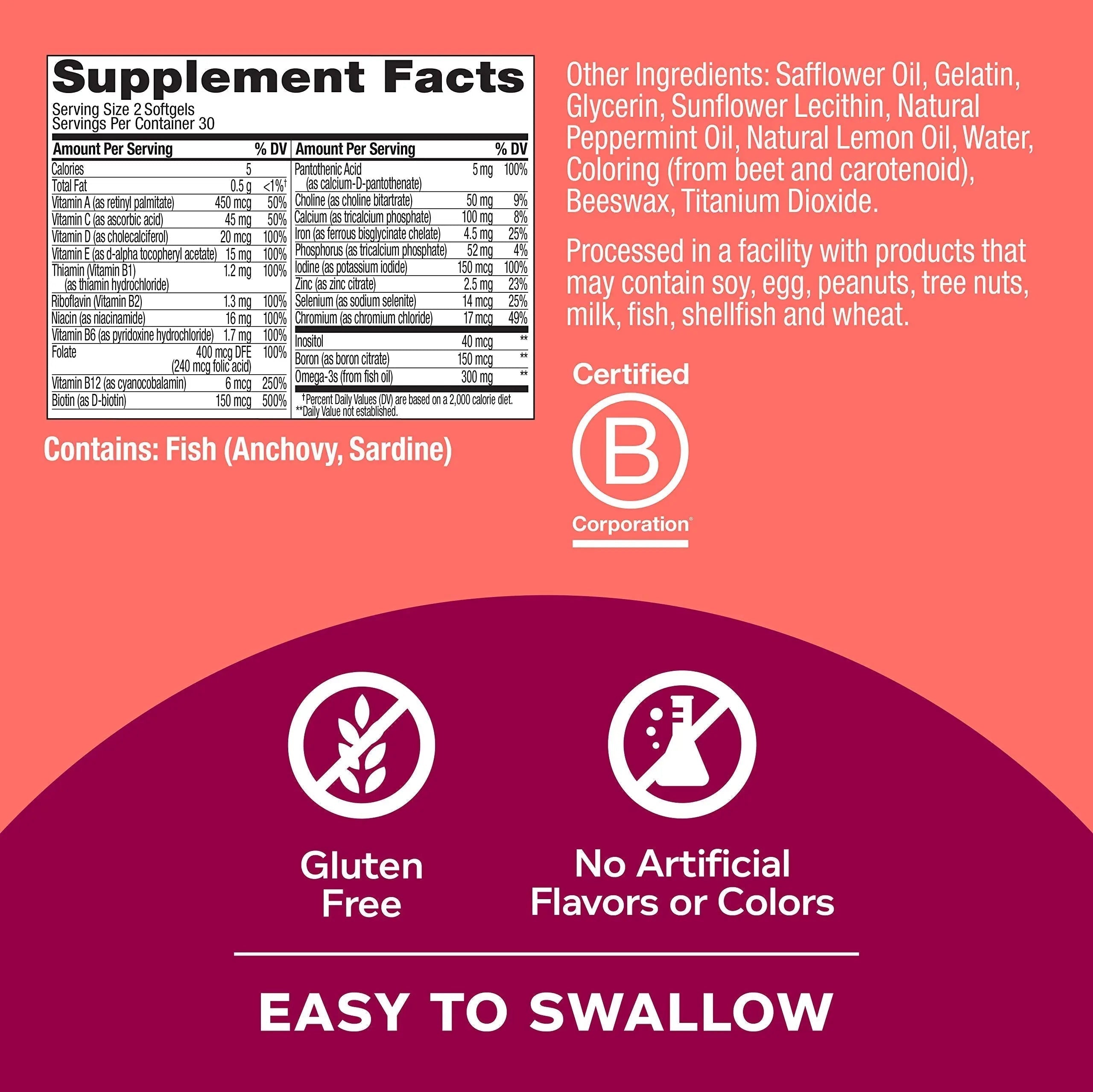 OLLY Ultra Women's Multi Softgels & Ultra Strength Hair Softgels, Supports Hair Health, Biotin, Keratin, Vitamin D, B12, Hair Supplement, 30 Day Supply - 30 Count OLLYAu supplements