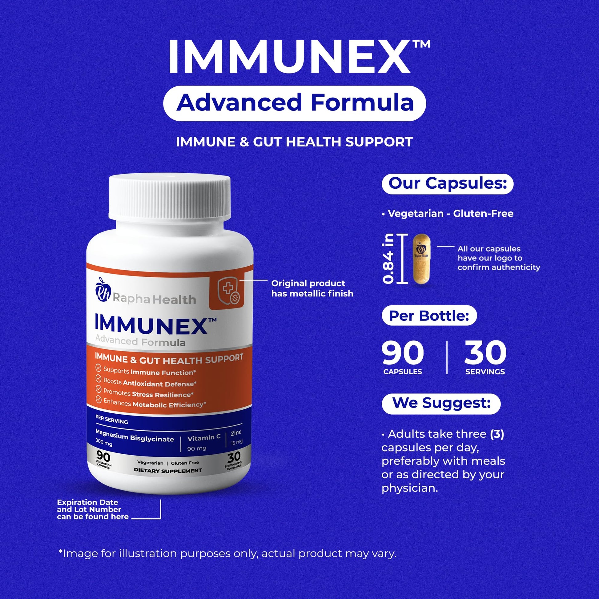 RAPHA HEALTH Immune 247 - Immune and Wellness Support | Gut & Antioxidant Booster | Magnesium, Selenium, Zinc, Vitamin C, Ashwagandha | 90 Capsules - 30 Servings RAPHA HEALTHAu supplements