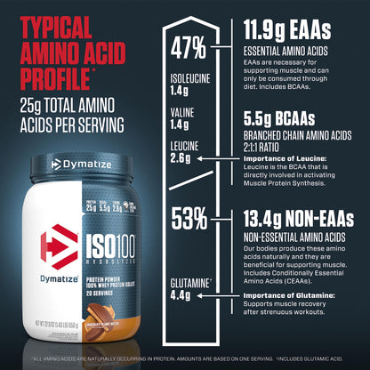 Dymatize ISO100 Whey Protein Powder with 25g of Hydrolyzed 100% Whey Isolate DymatizeUS supplements