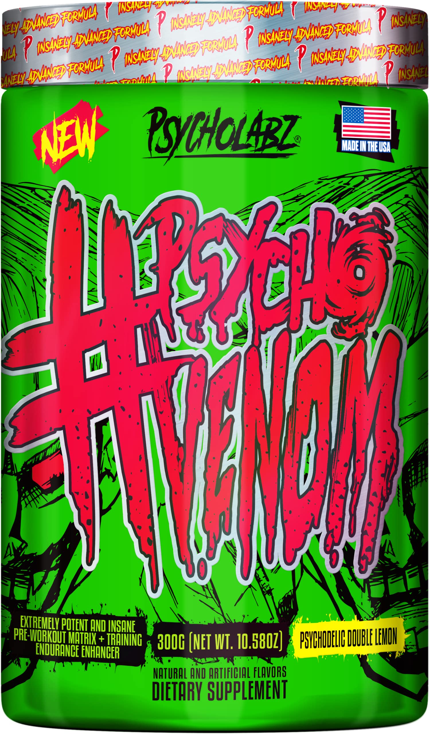 Psycholabz Pre Treino Psycho Venom 300g - Double Lemon Sabor Limão PsycholabzAu supplements