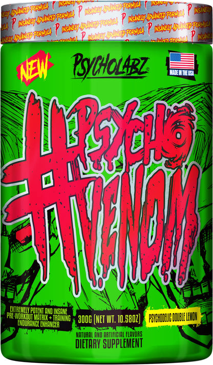 Psycholabz Pre Treino Psycho Venom 300g - Double Lemon Sabor Limão PsycholabzUS supplements