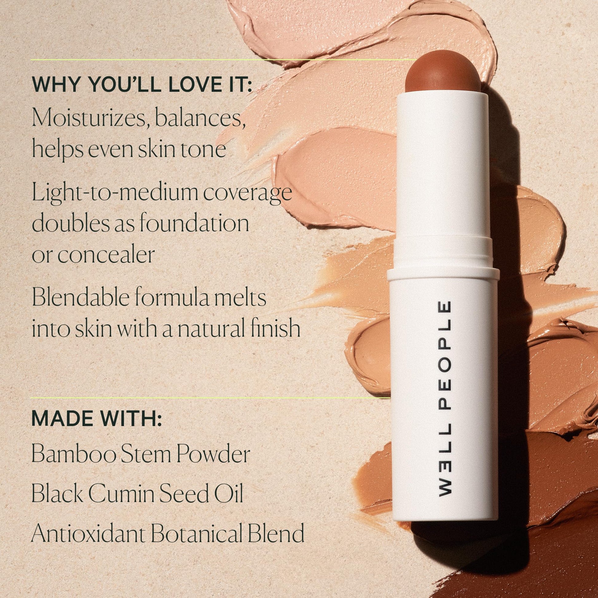 Well People Supernatural Complexion Stick Foundation + Concealer, Buildable, Light-to-Medium Coverage, Soft Matte Finish, Lightweight + Hydrating, Multi-Use, Vegan & Cruelty-Free, 20 Light Medium Warm Well PeopleAu supplements