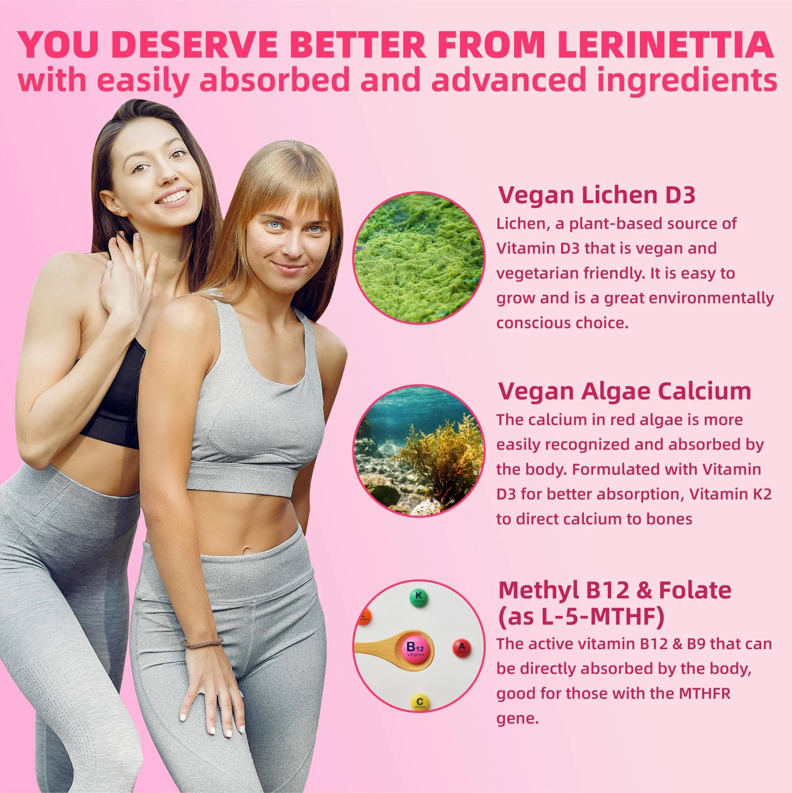 Lerinettia Multivitamin for Women Gummies for 40+ with Omega-3, Niacinamide, B-Complex, Lutein, Iron, Choline, Phosphatidylserine, Vitamin D3 LerinettiaAu supplements
