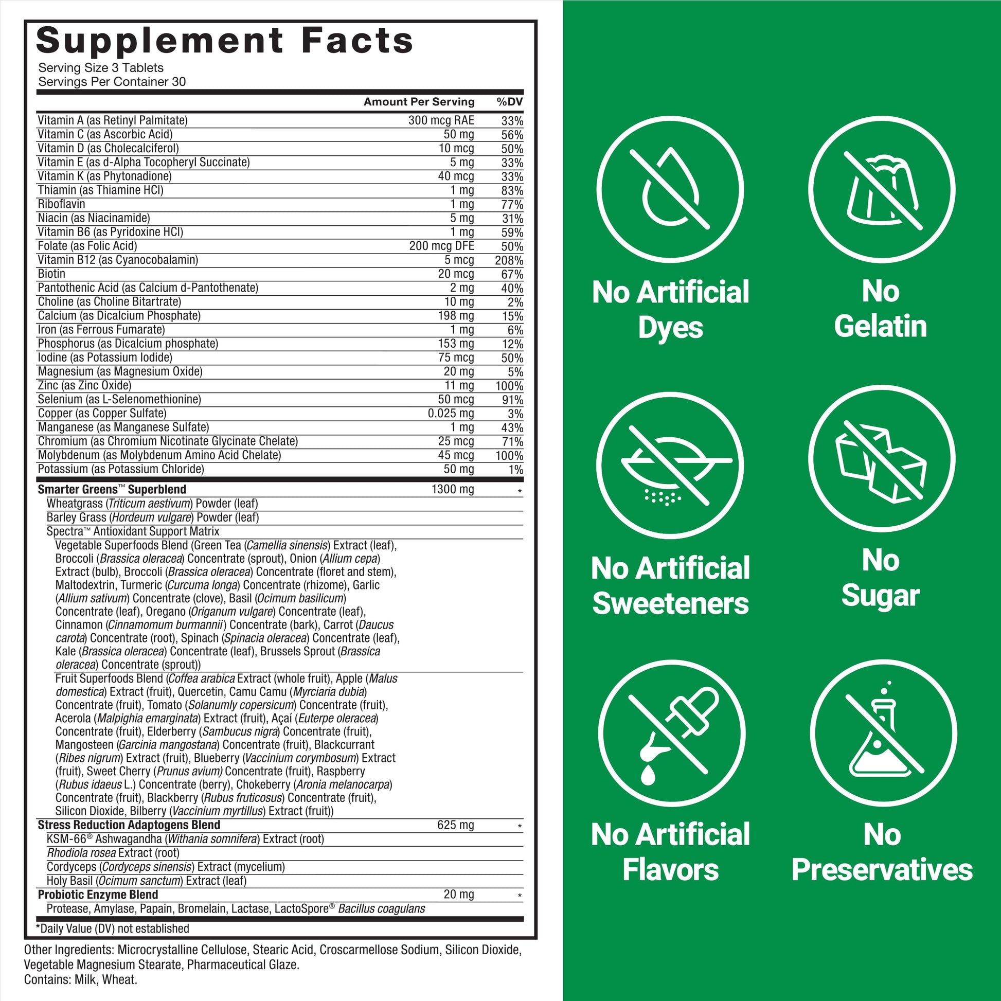 FORCE FACTOR Smarter Greens Tablets, Greens Supplement with 25+ Superfoods and Antioxidants to Improve Digestion, Reduce Stress, Strengthen Immunity, and Support Metabolism, 90 Tablets Force FactorAu supplements