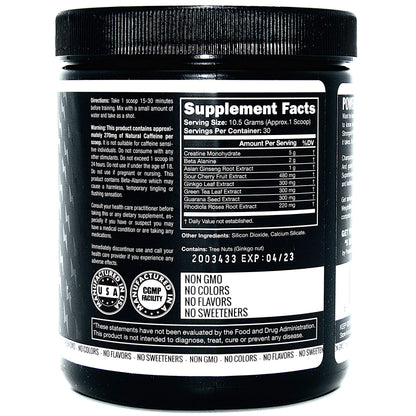 Pre Workout, Best All Natural PreWorkout Supplement. Pure Power, Healthy Pump, Clean SMART STRENGTHUS supplements
